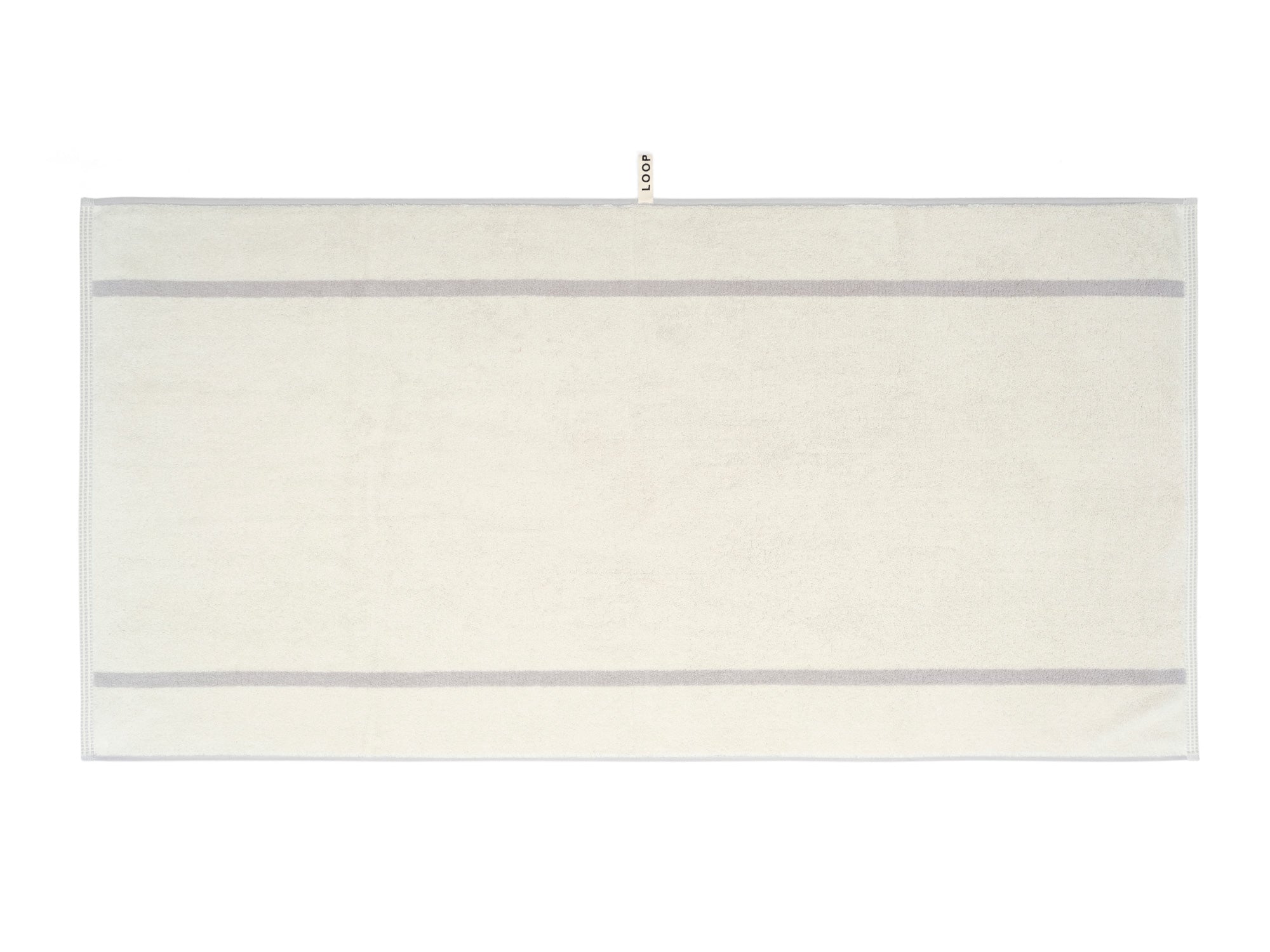 LOOP HOME bath towel - butter/stone - dual stripe — view 4