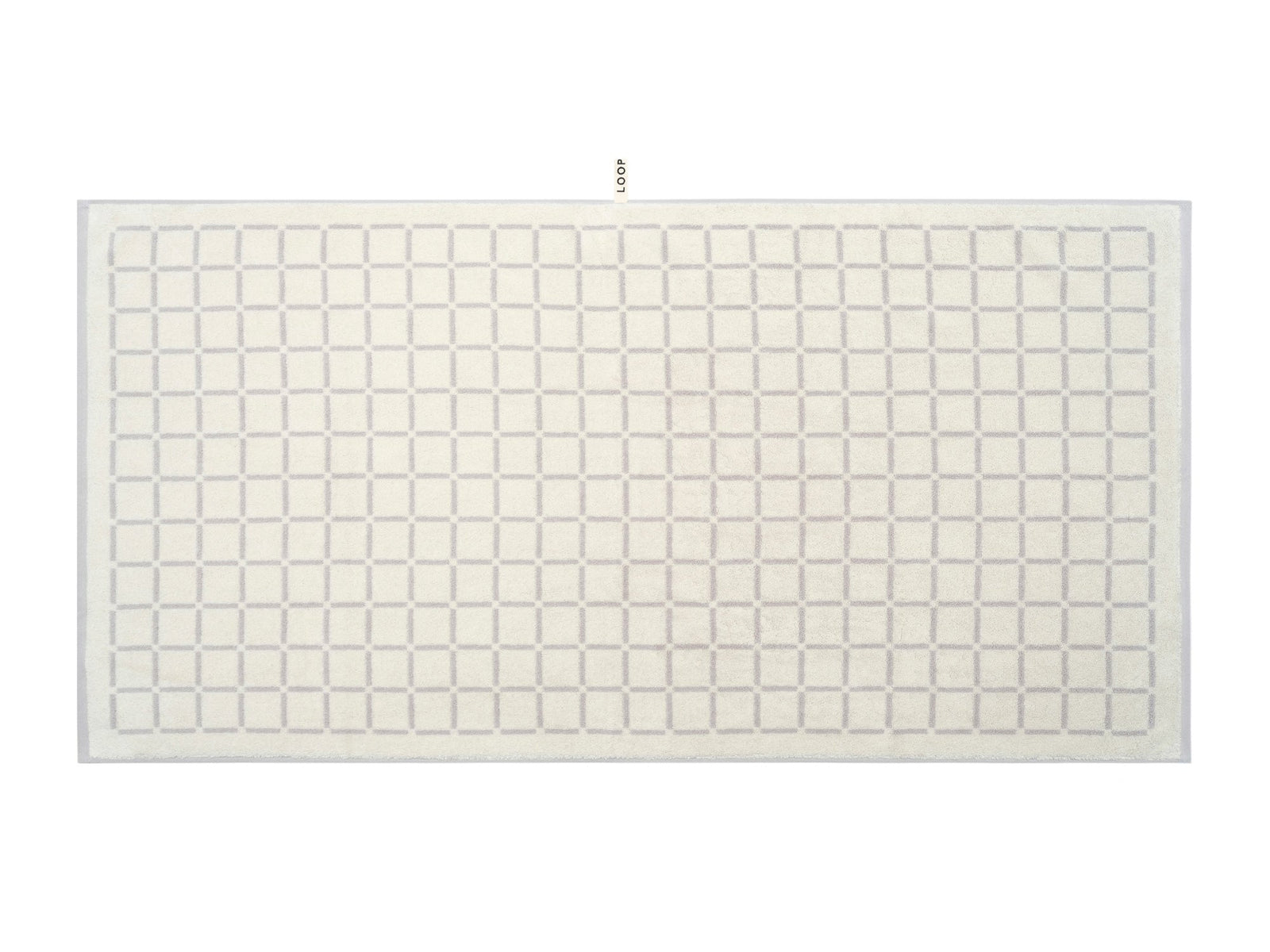 LOOP HOME bath towel - butter/stone - grid — view 4
