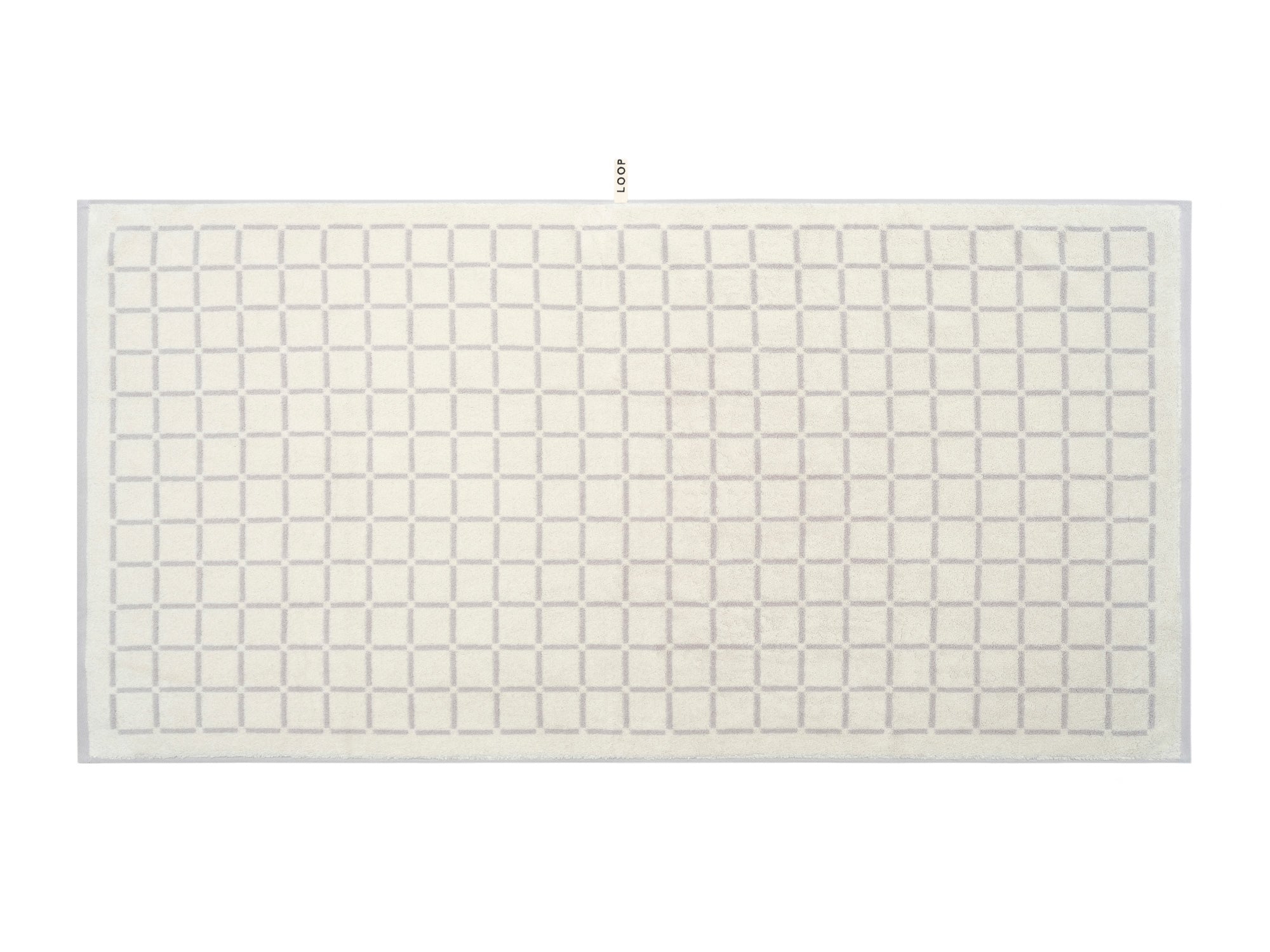 Butter/Stone Grid Bath Towel — view 4