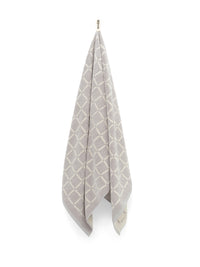 LOOP HOME bath towel - butter/stone - grid — view 2