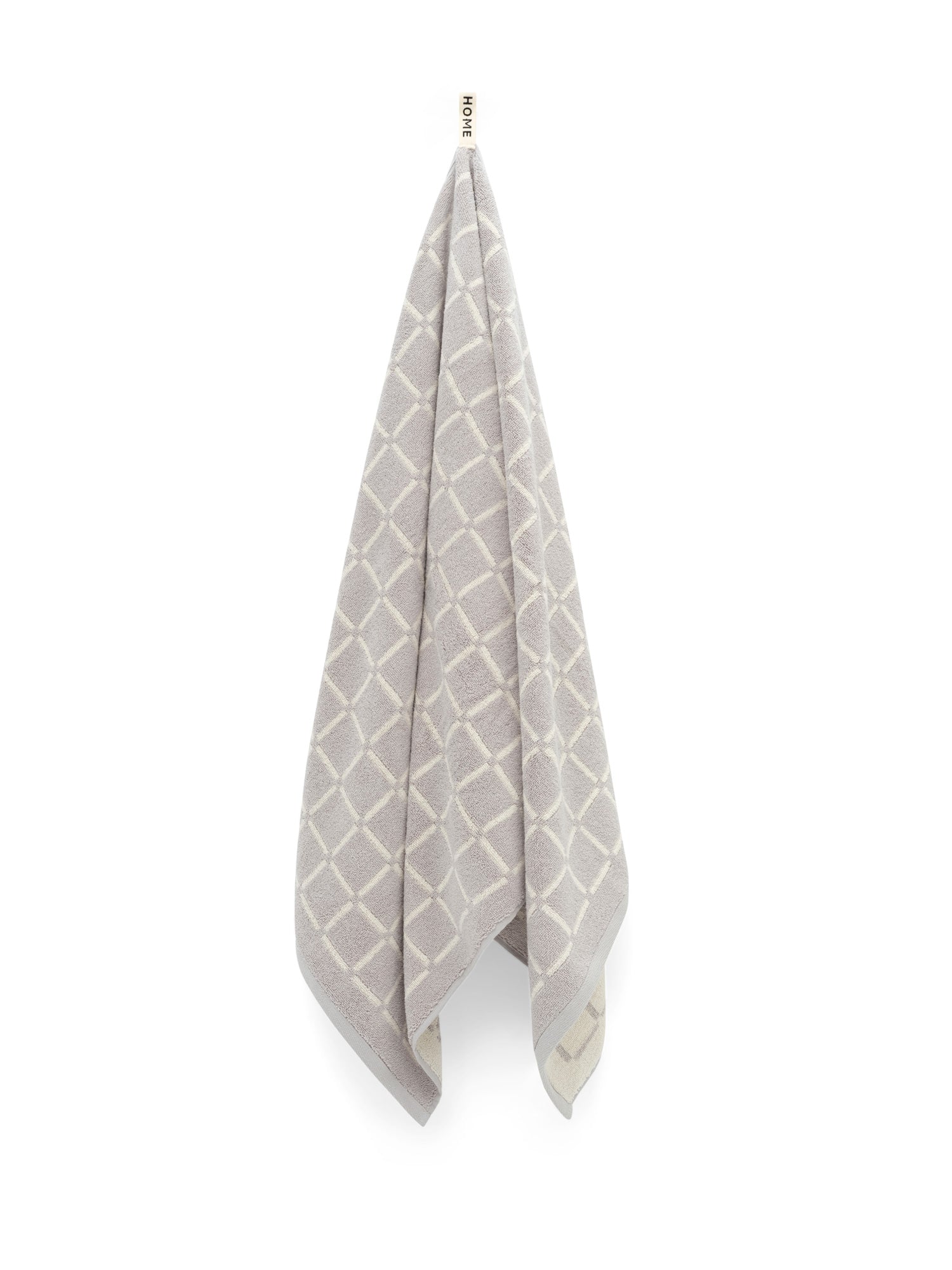 Butter/Stone Grid Bath Towel — view 3