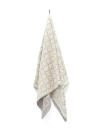 Butter/Stone Grid Bath Towel — view 2