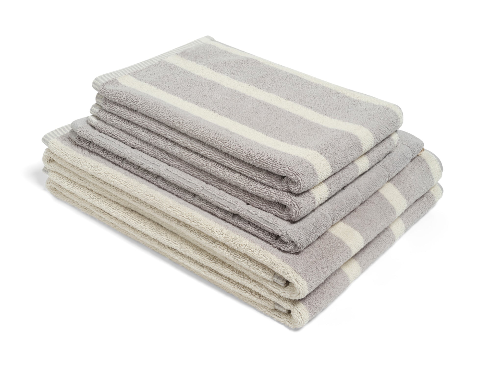 Bath Sheet Bundle - Butter/Stone - Bold Stripe