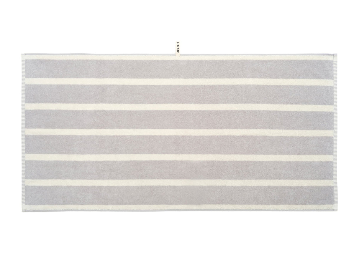 LOOP HOME bath towel - butter/stone - bold stripe — view 6