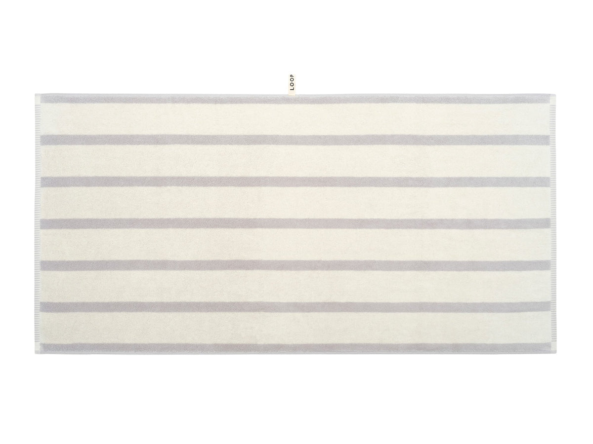 LOOP HOME bath towel - butter/stone - bold stripe — view 5