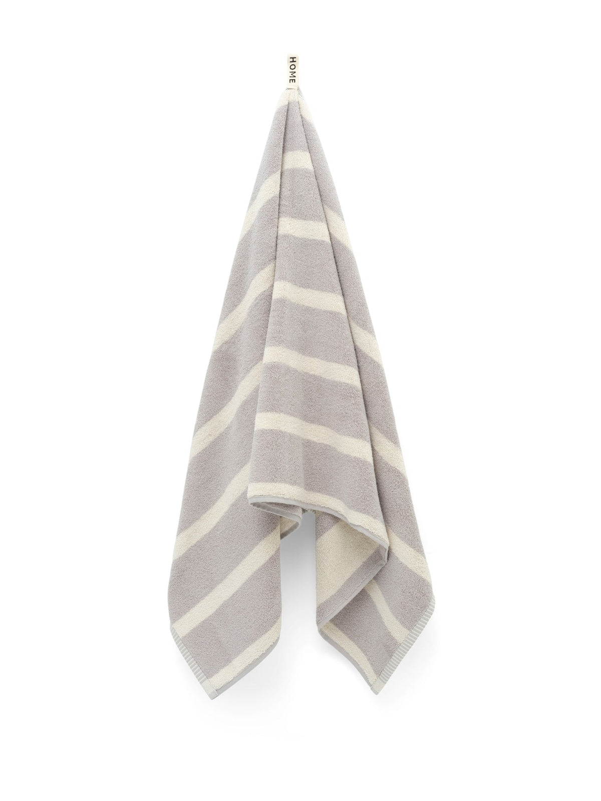 LOOP HOME bath towel - butter/stone - bold stripe — view 4