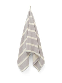 LOOP HOME bath towel - butter/stone - bold stripe — view 4