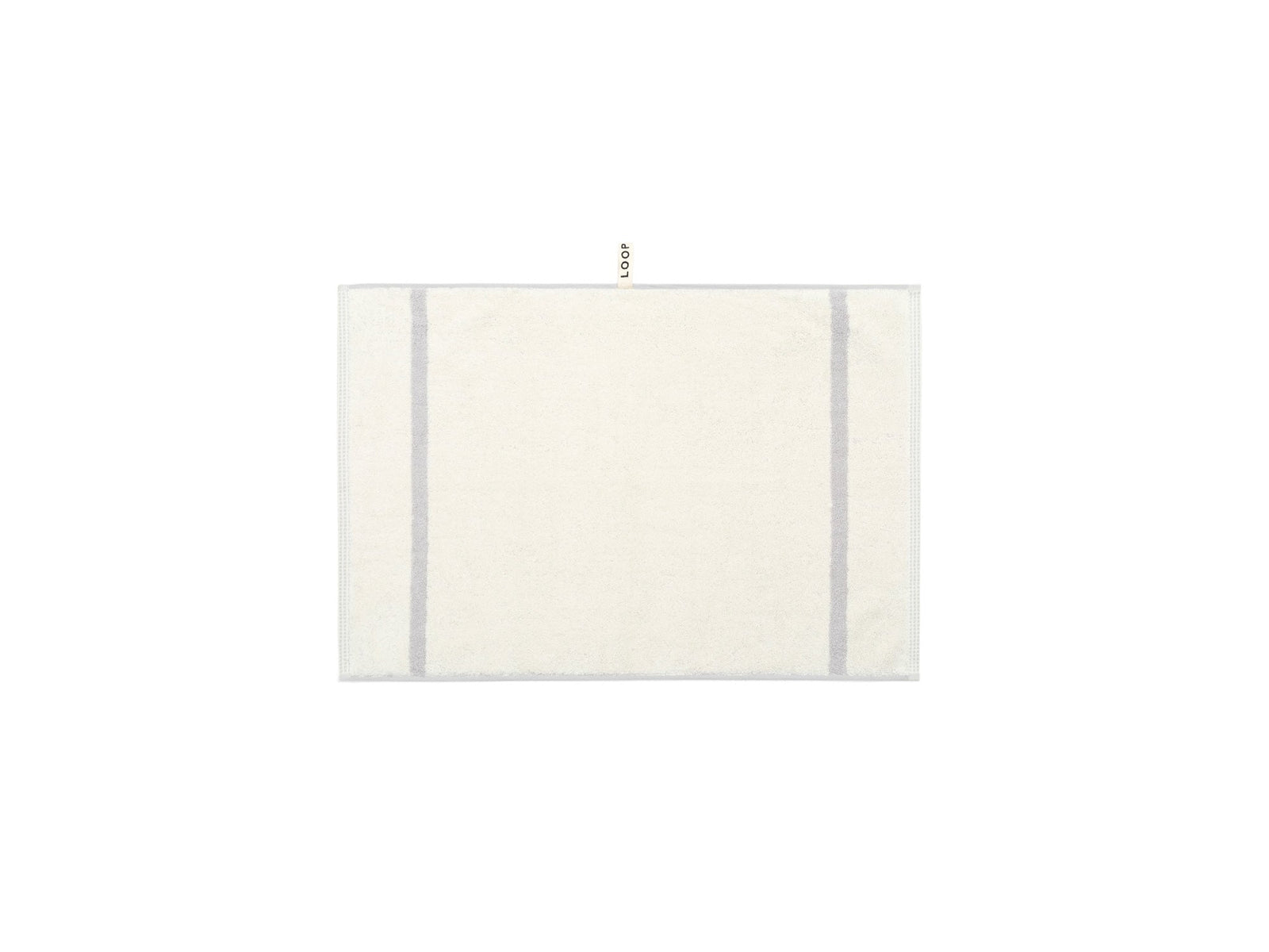 LOOP HOME butter and stone hand towel with dual stripe pattern