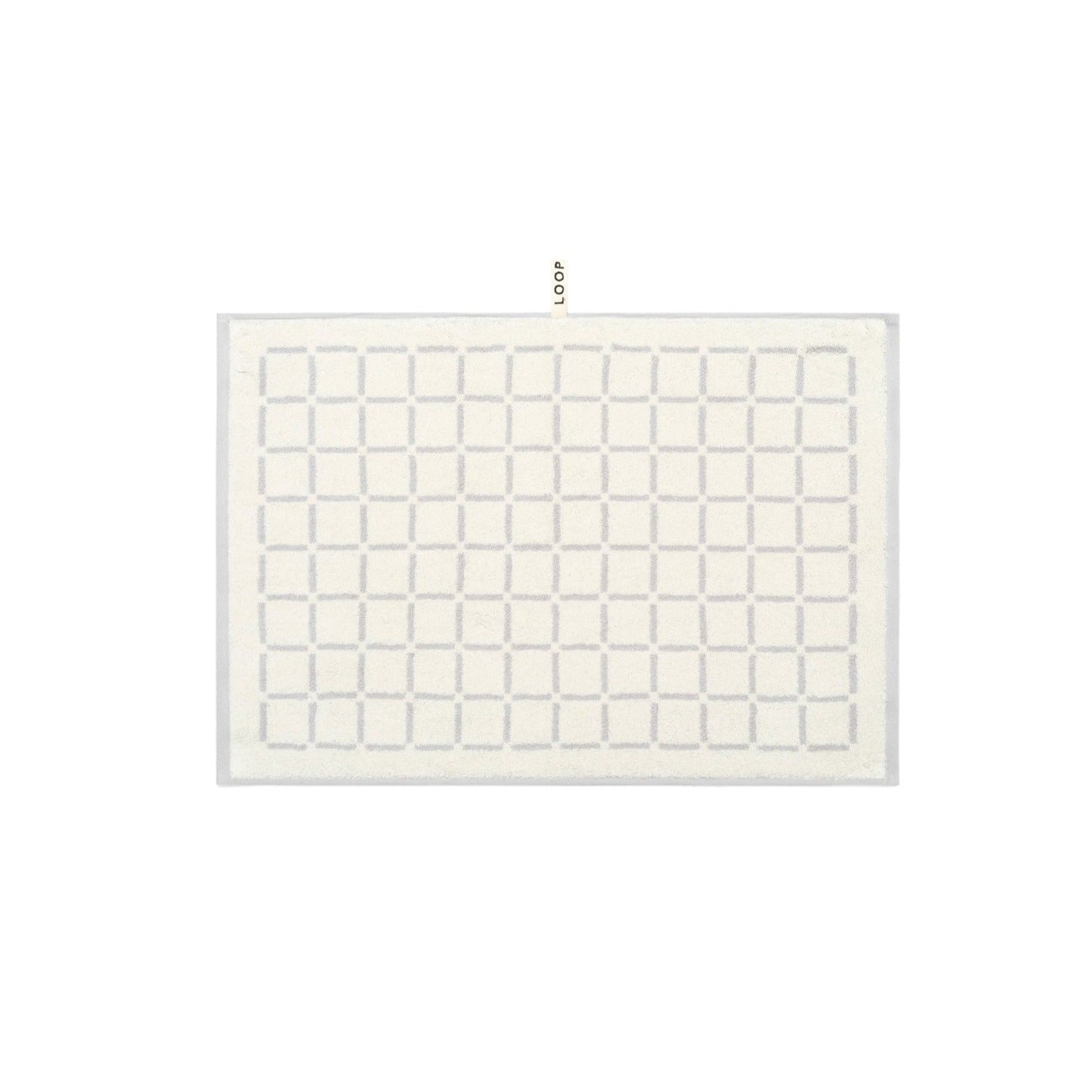 LOOP HOME butter and stone hand towel with grid pattern