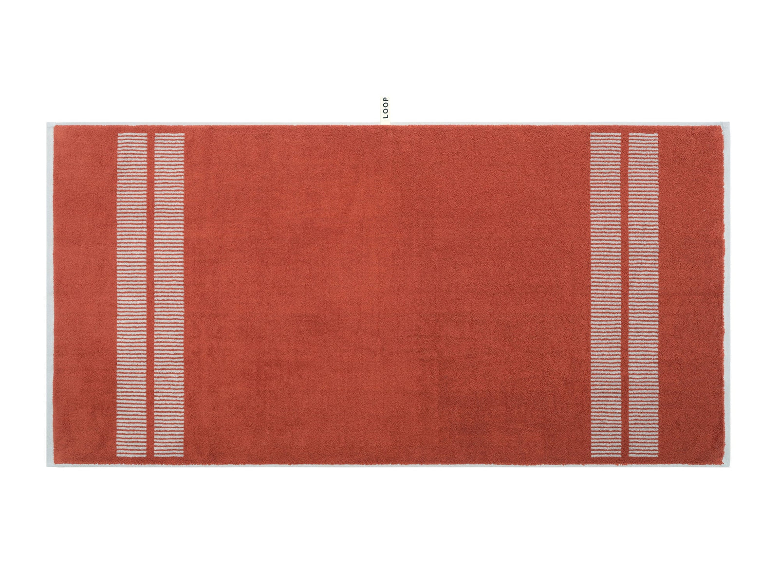 LOOP HOME bath towel - terracotta/stone - dual dash — view 4