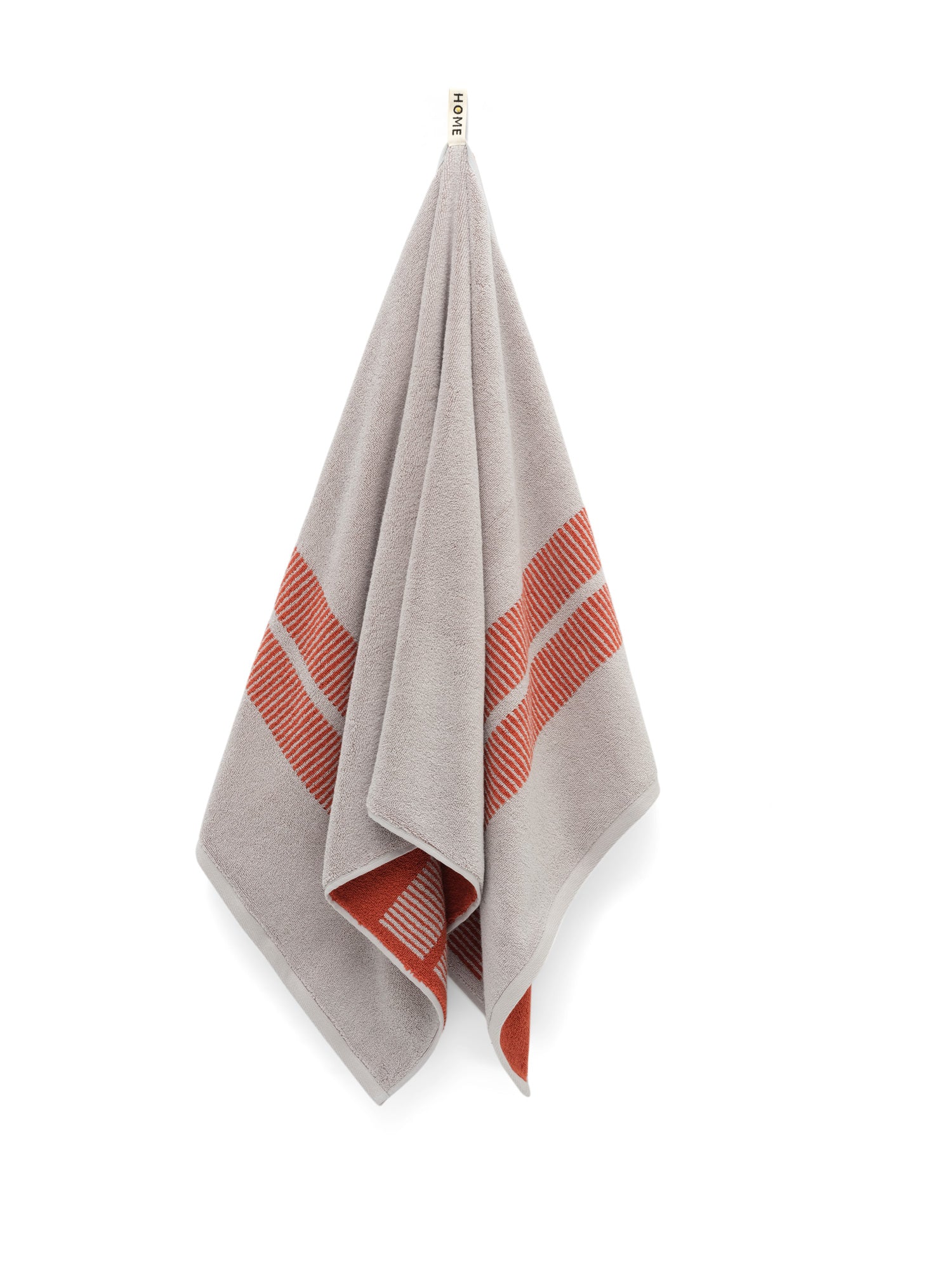 LOOP HOME bath towel - terracotta/stone - dual dash — view 3