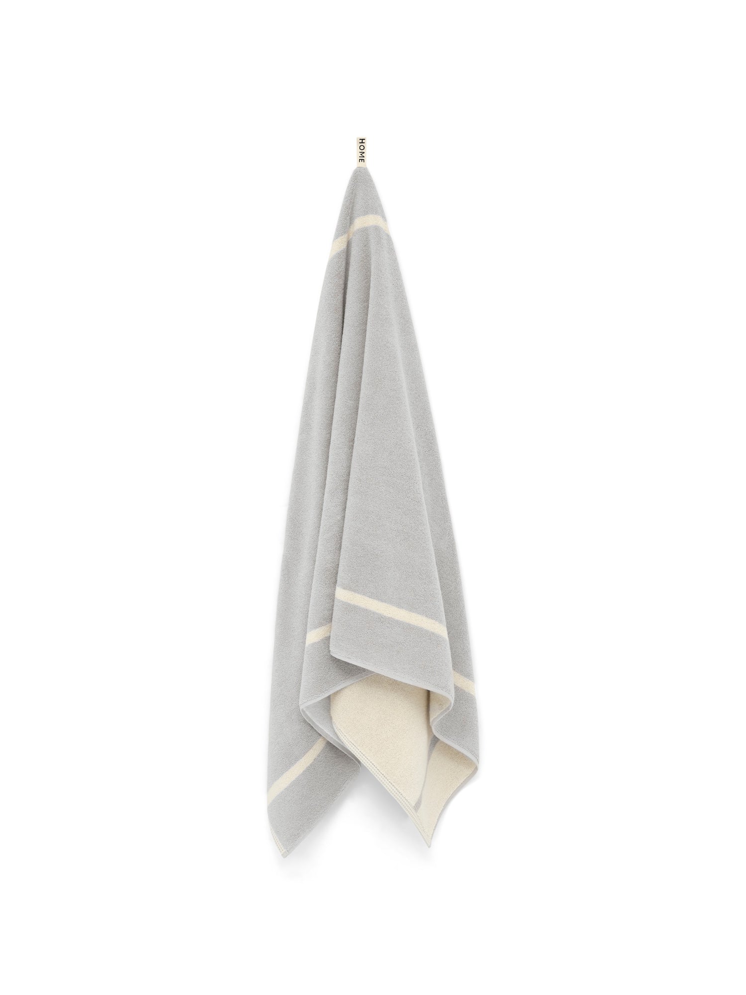 LOOP HOME bath sheet - butter/stone - dual stripe — view 5