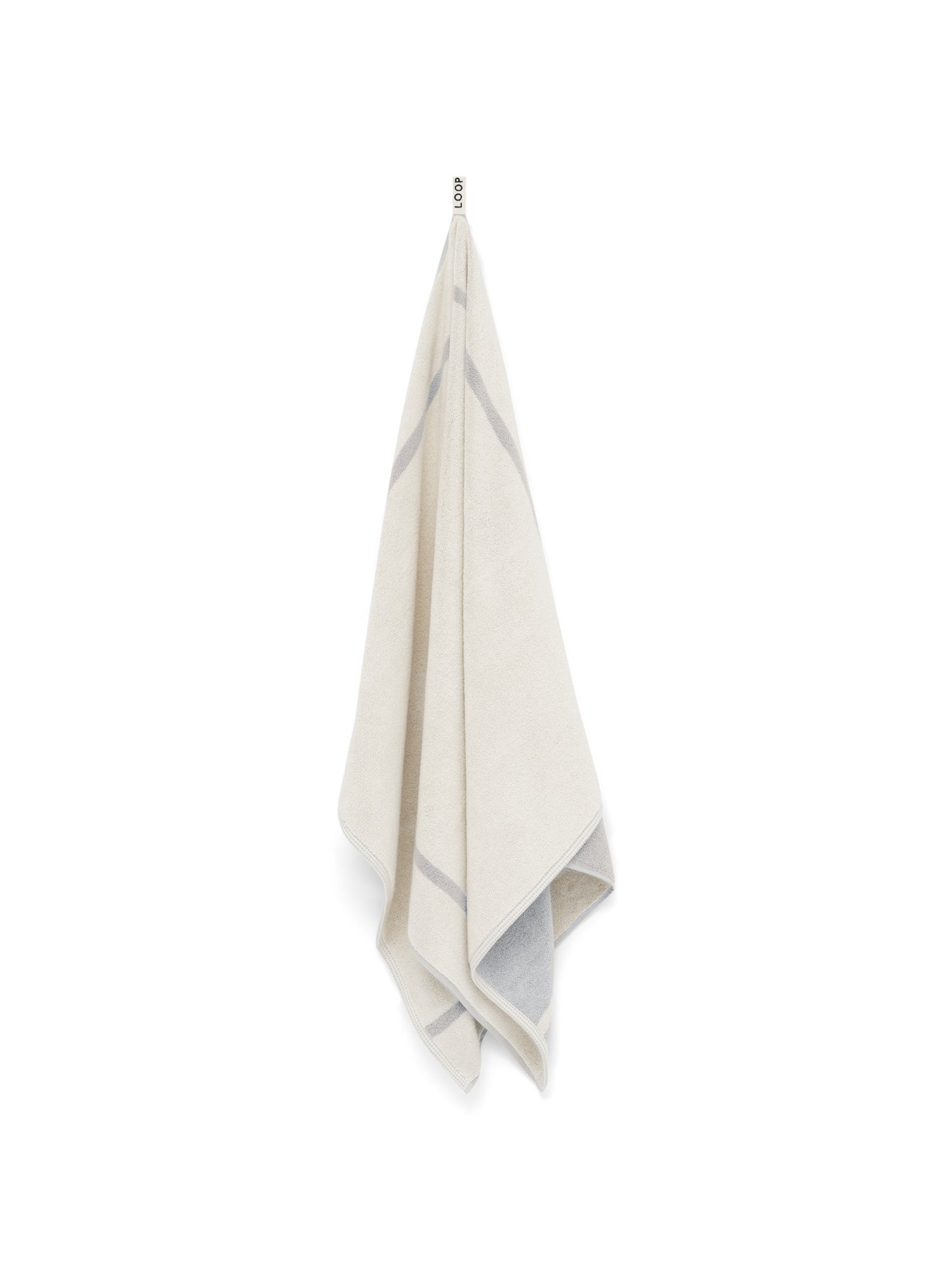 LOOP HOME bath sheet - butter/stone - dual stripe — view 4