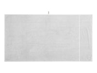 LOOP HOME stone bath sheet folded on plain background