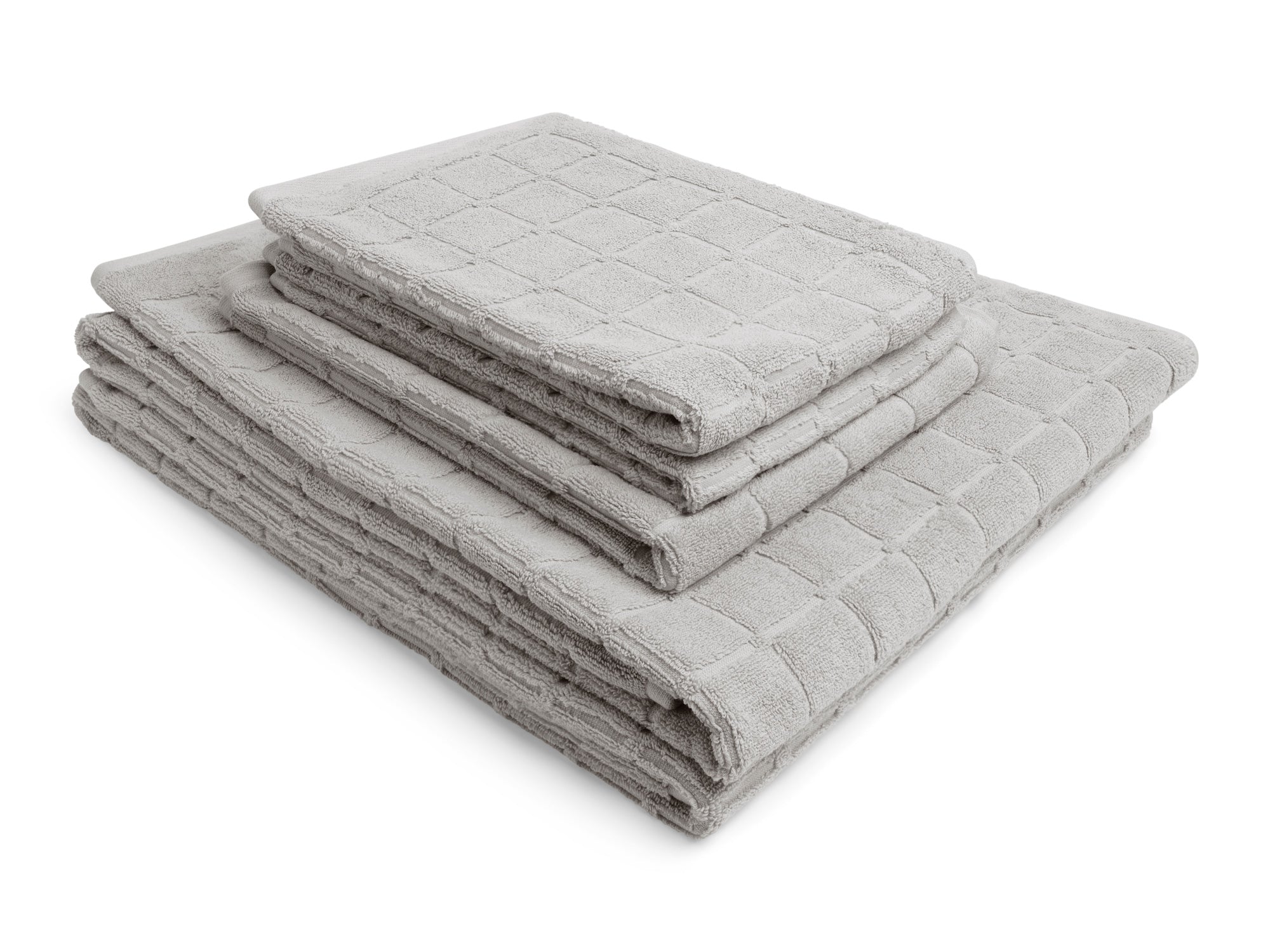 Bath Sheet Bundle - Stone - Raised Grid