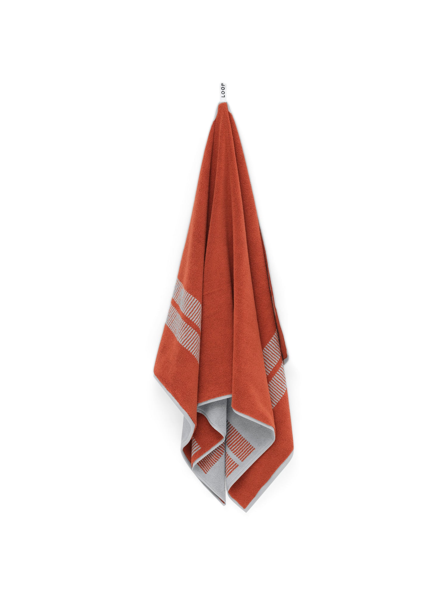 LOOP HOME bath sheet - terracotta/stone - dual dash — view 4