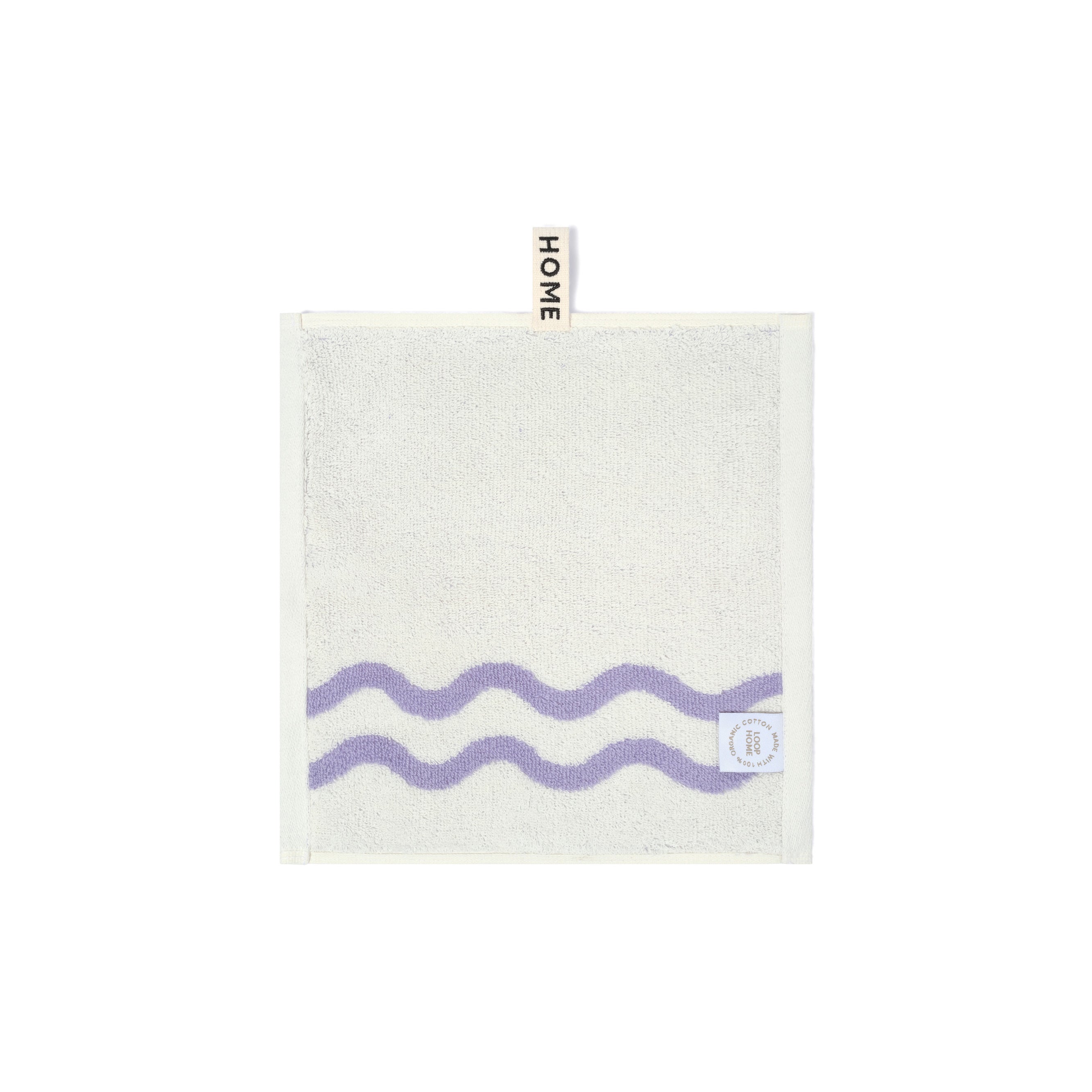 LOOP HOME face towel - lilac/ivory - wave — view 2