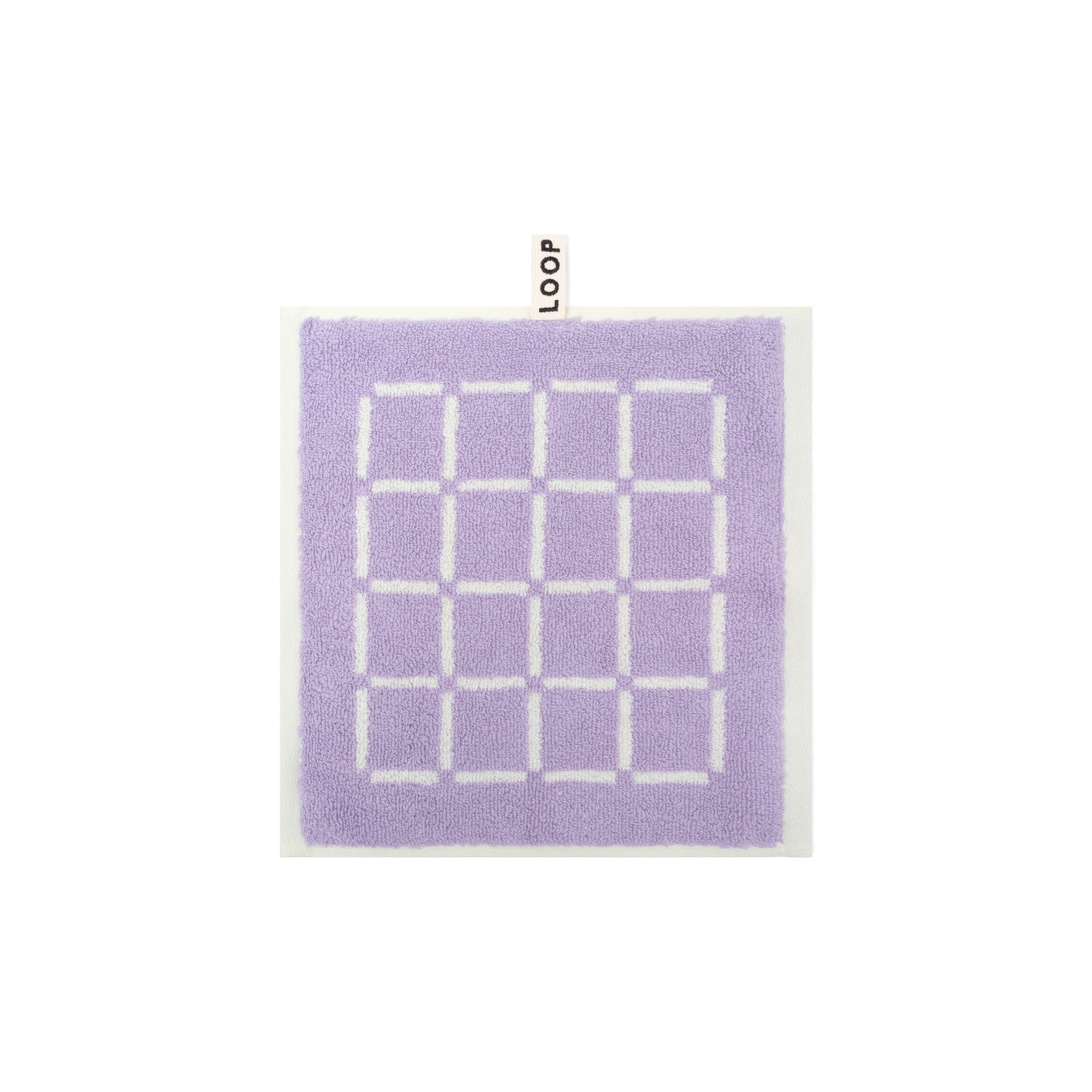 LOOP HOME face towel - lilac/ivory - grid