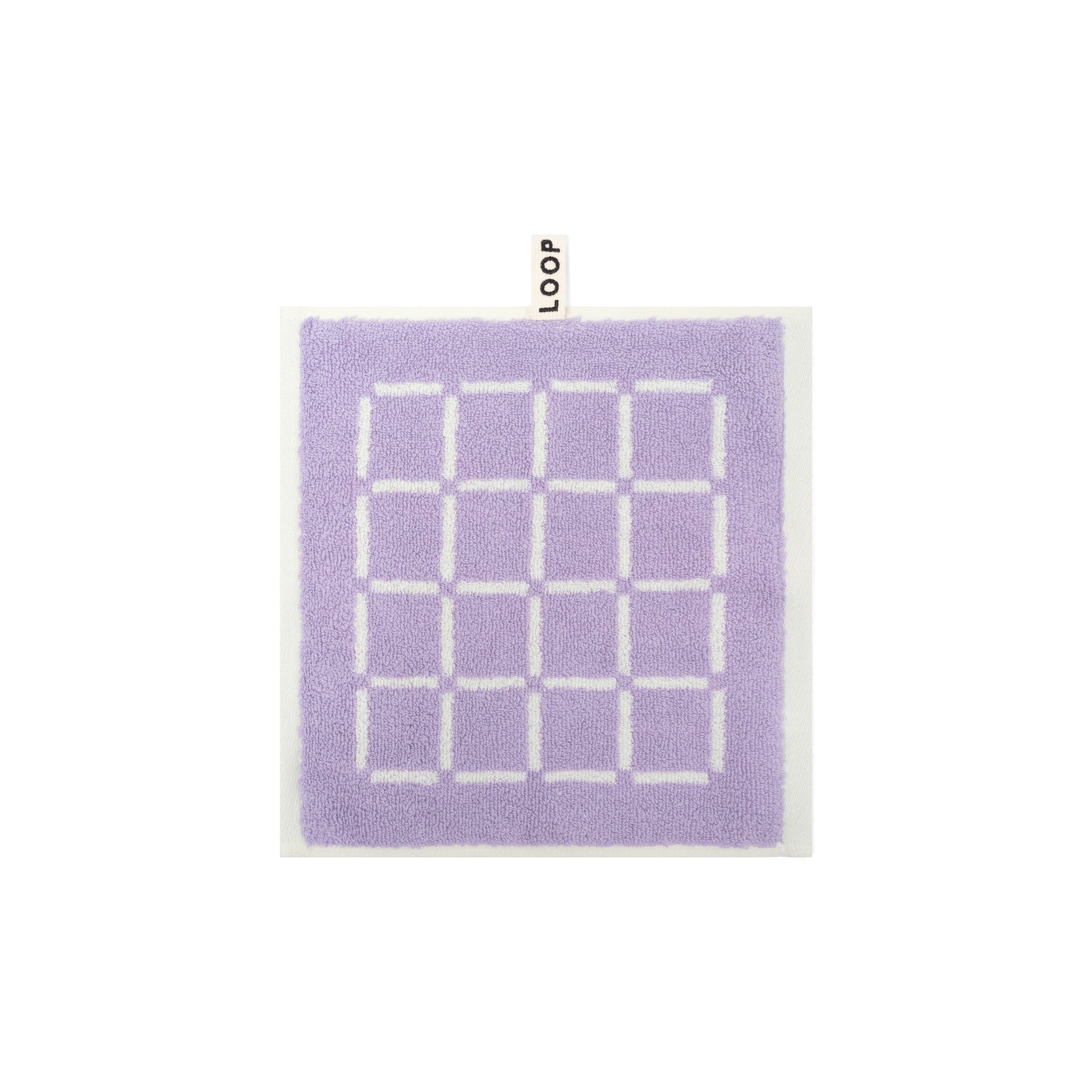 Face Towel - Lilac/Ivory - Grid