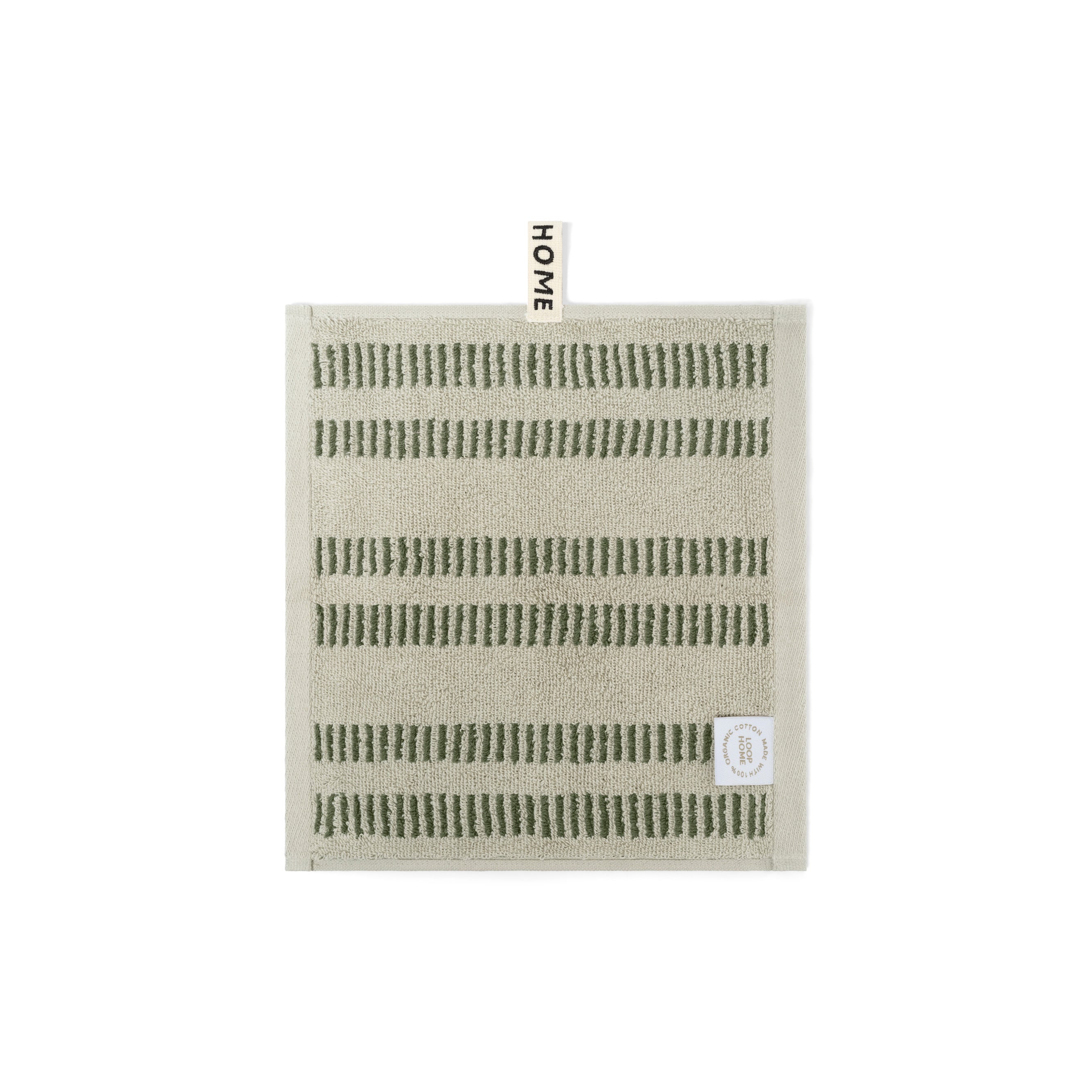 LOOP HOME face towel - forest/sage - dual dash — view 2