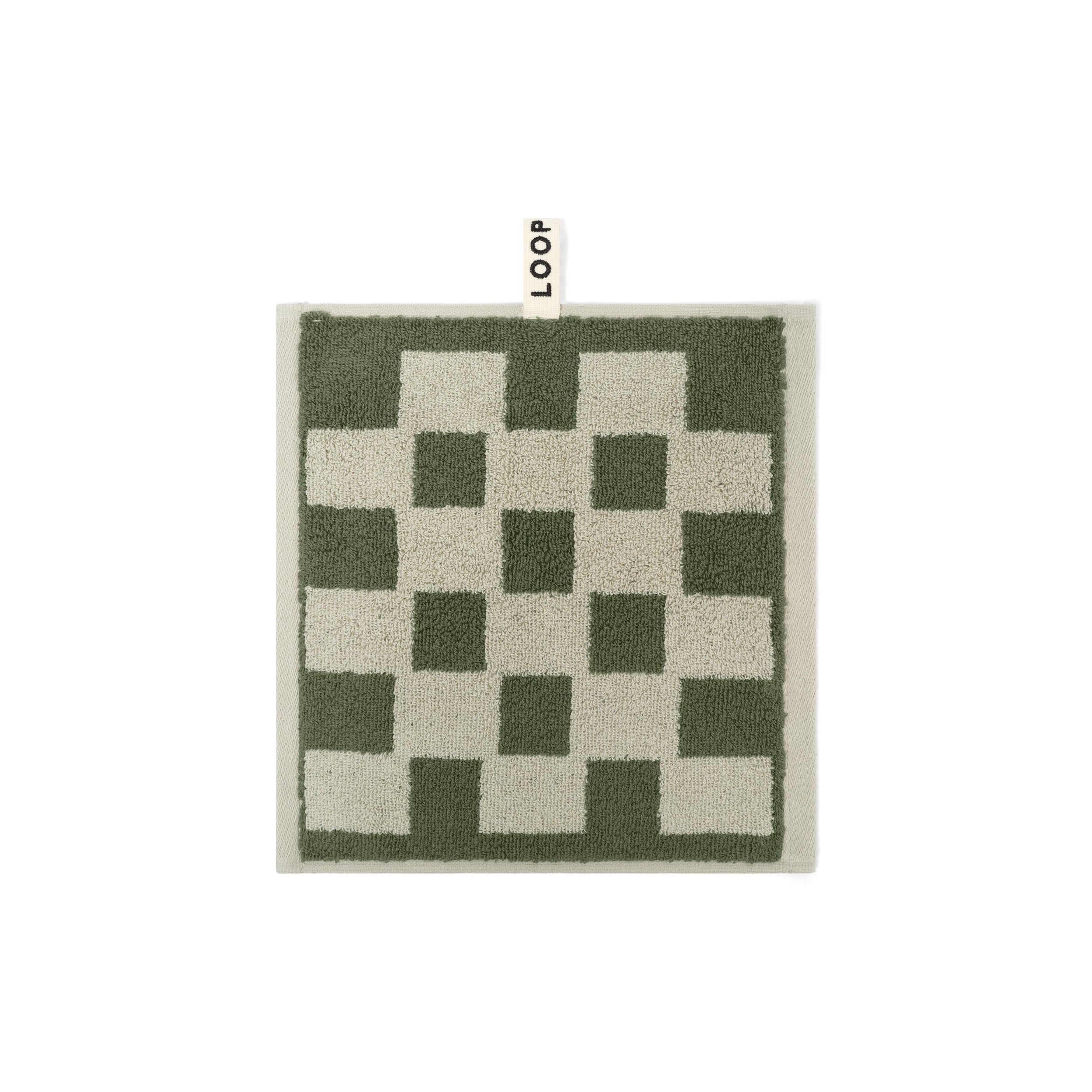 LOOP HOME face towel - forest/sage - brick