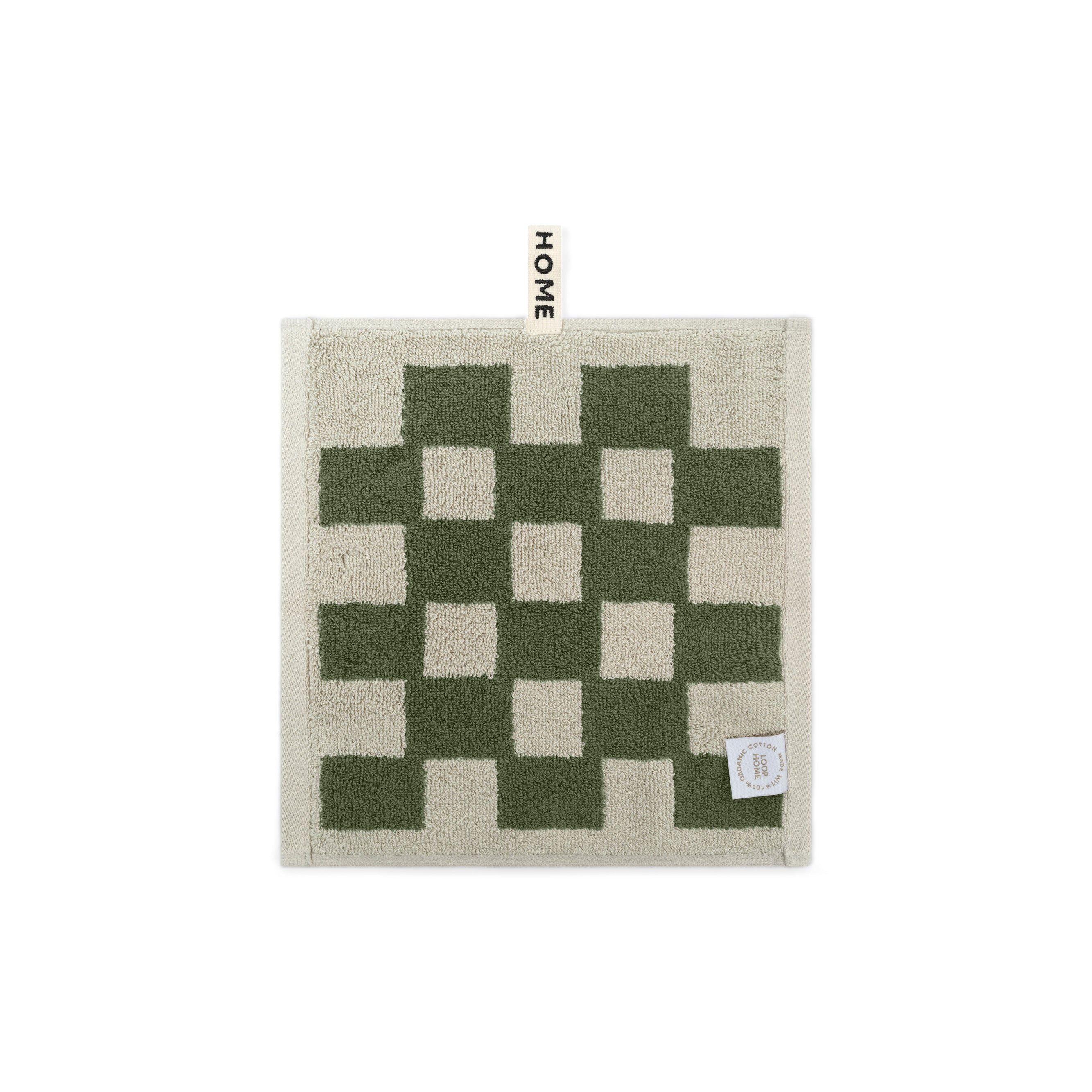 LOOP HOME face towel - forest/sage - brick — view 2