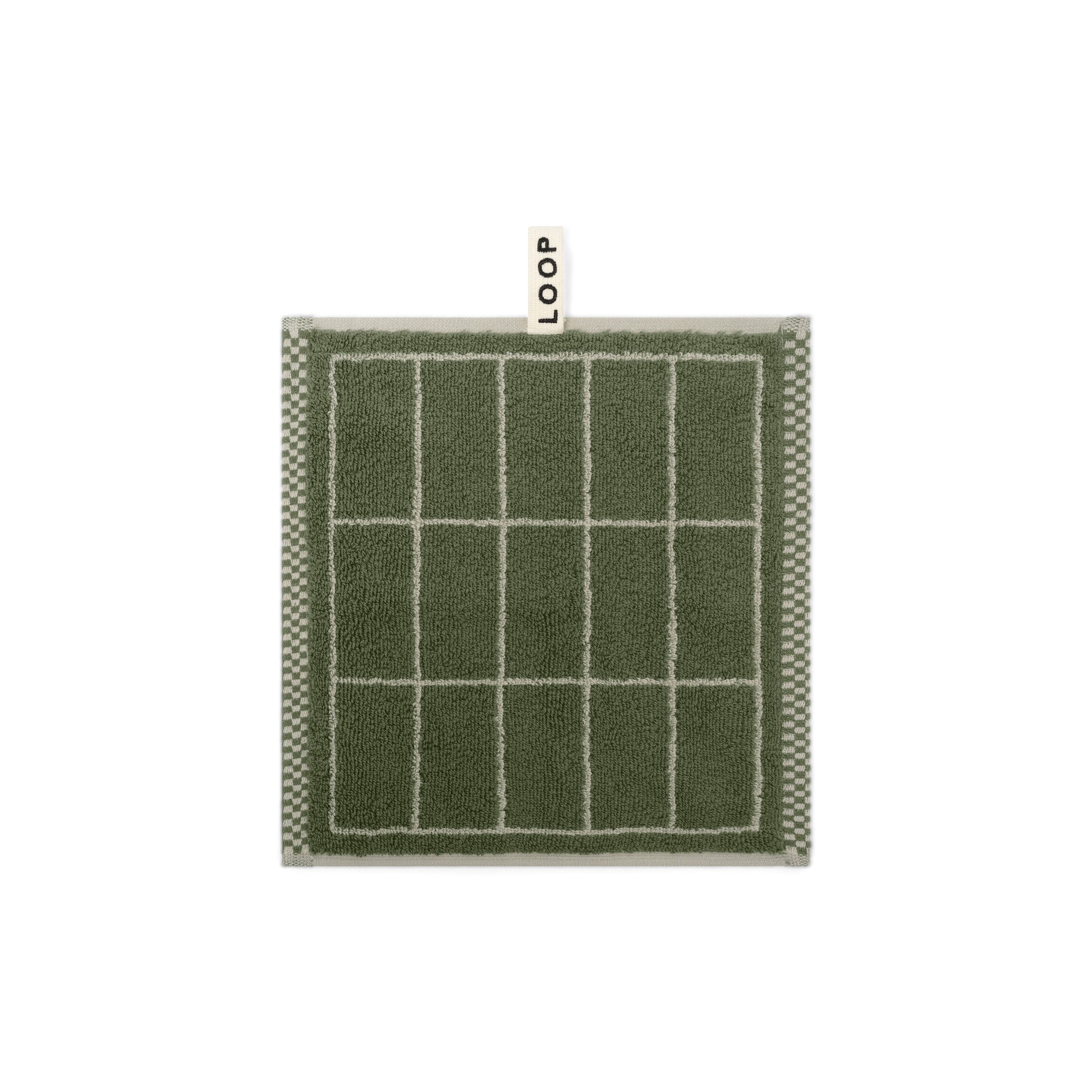 LOOP HOME face towel - forest/sage - tile
