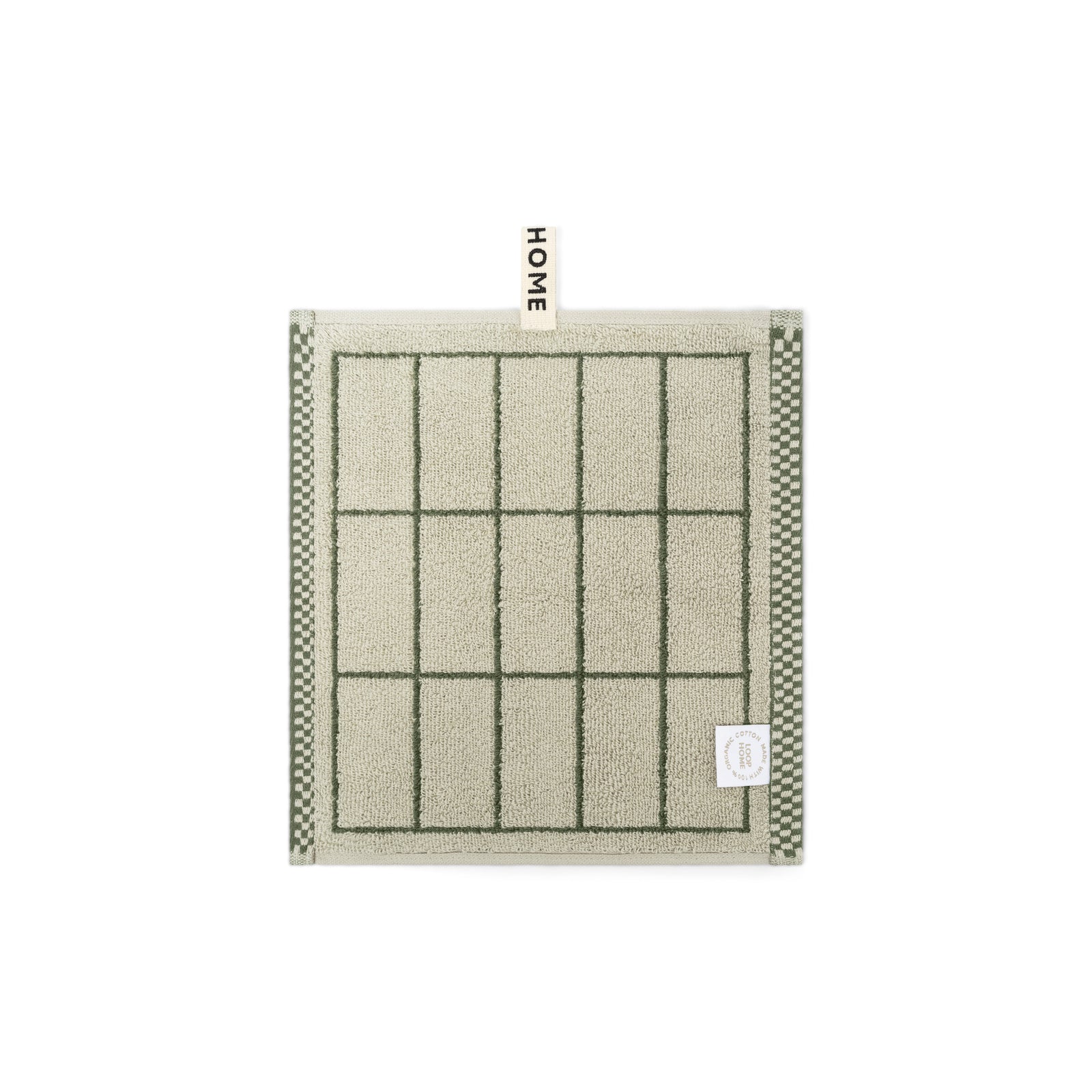 LOOP HOME face towel - forest/sage - tile — view 2