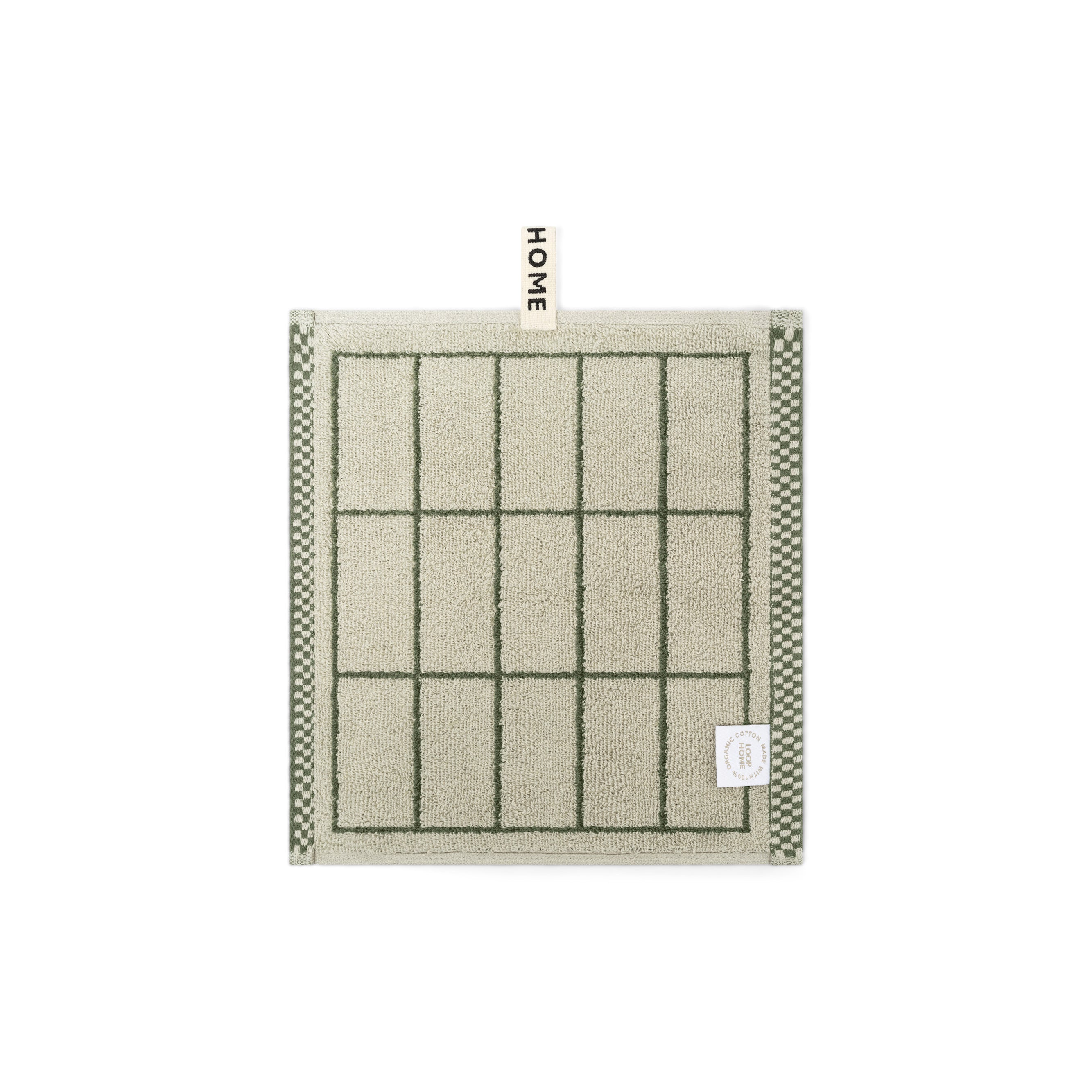 LOOP HOME face towel - forest/sage - tile — view 2