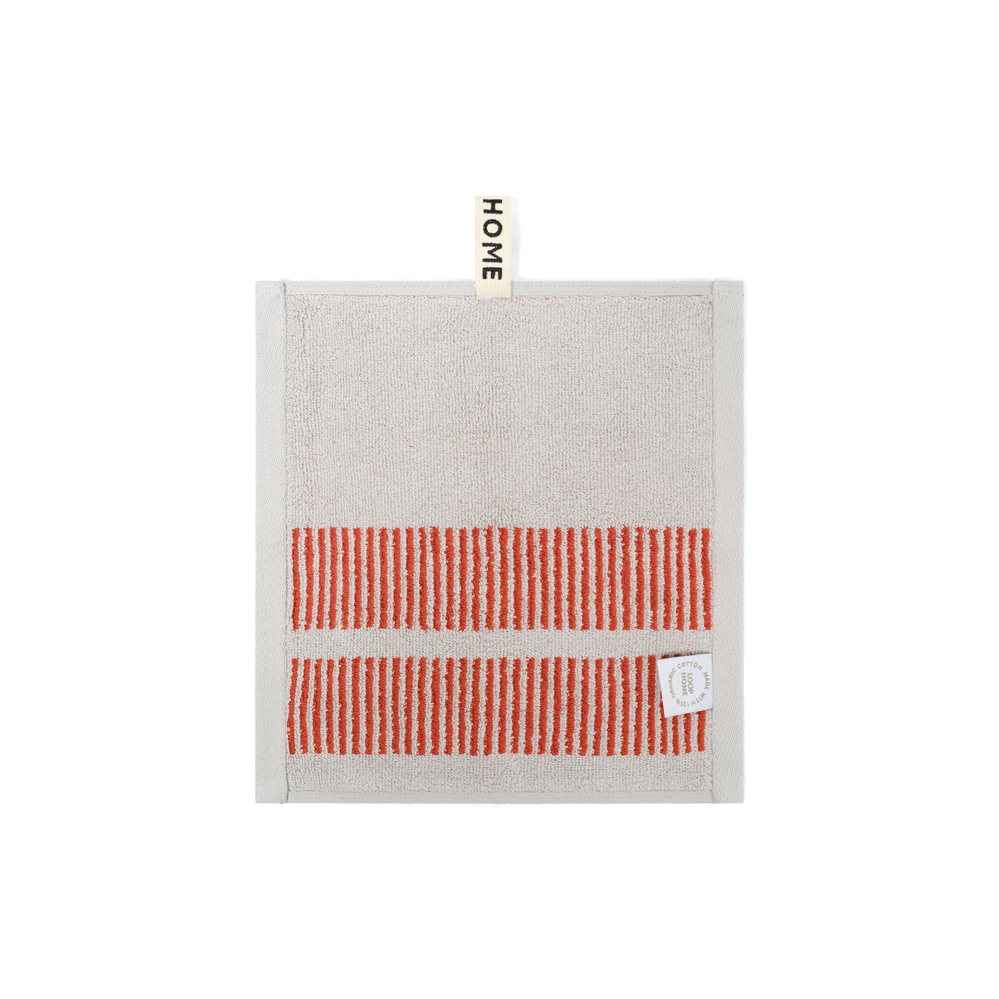 LOOP HOME face towel - terracotta/stone - dual dash — view 2