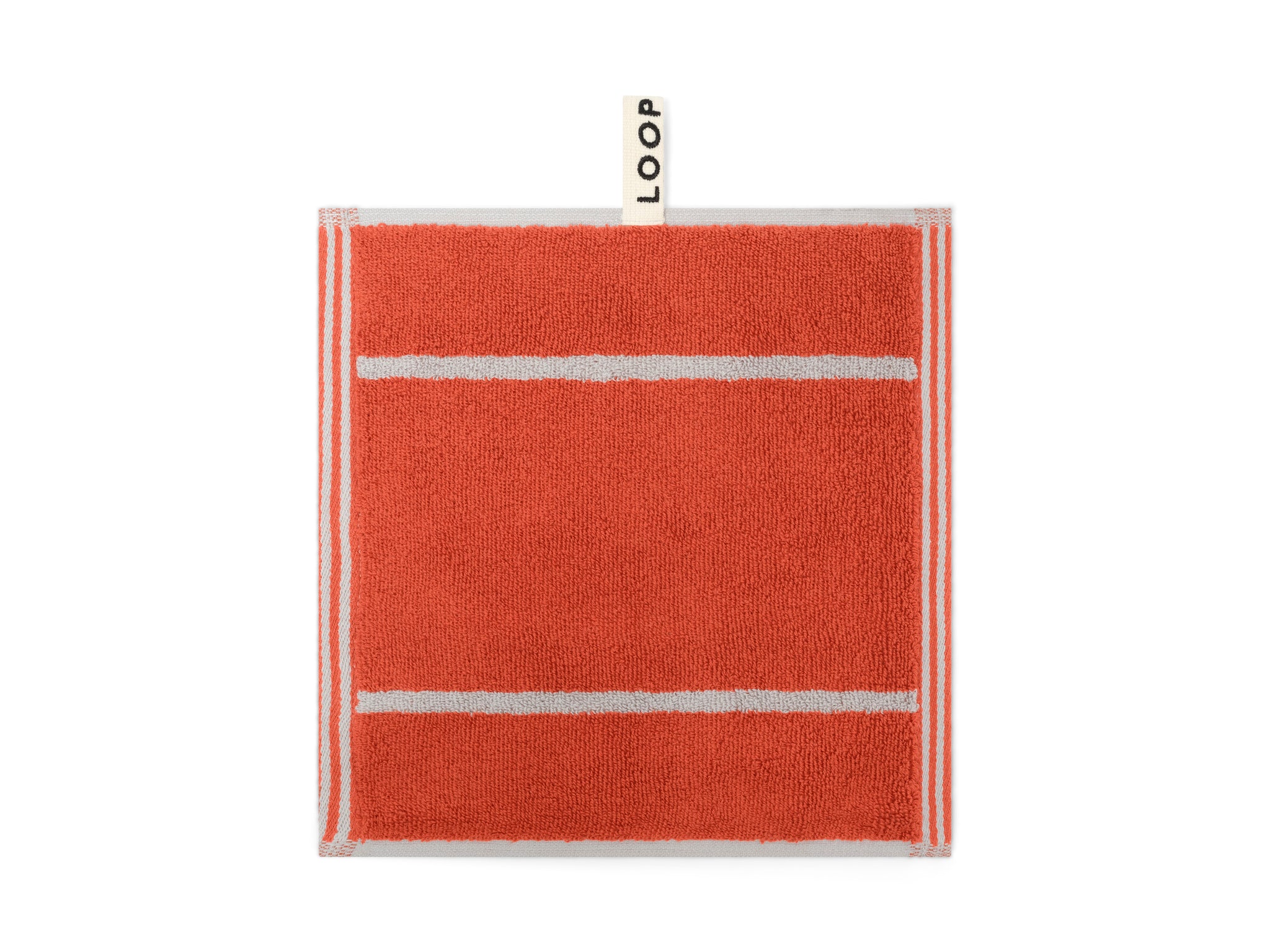 Face Towel - Terracotta/Stone - Pinstripe