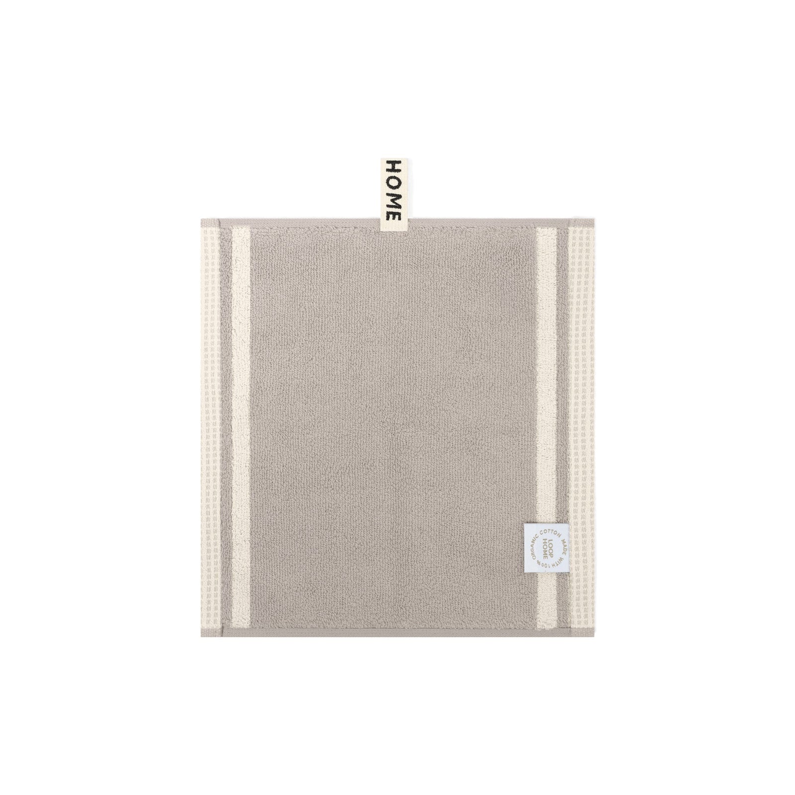 LOOP HOME face towel - butter/stone - dual stripe — view 2