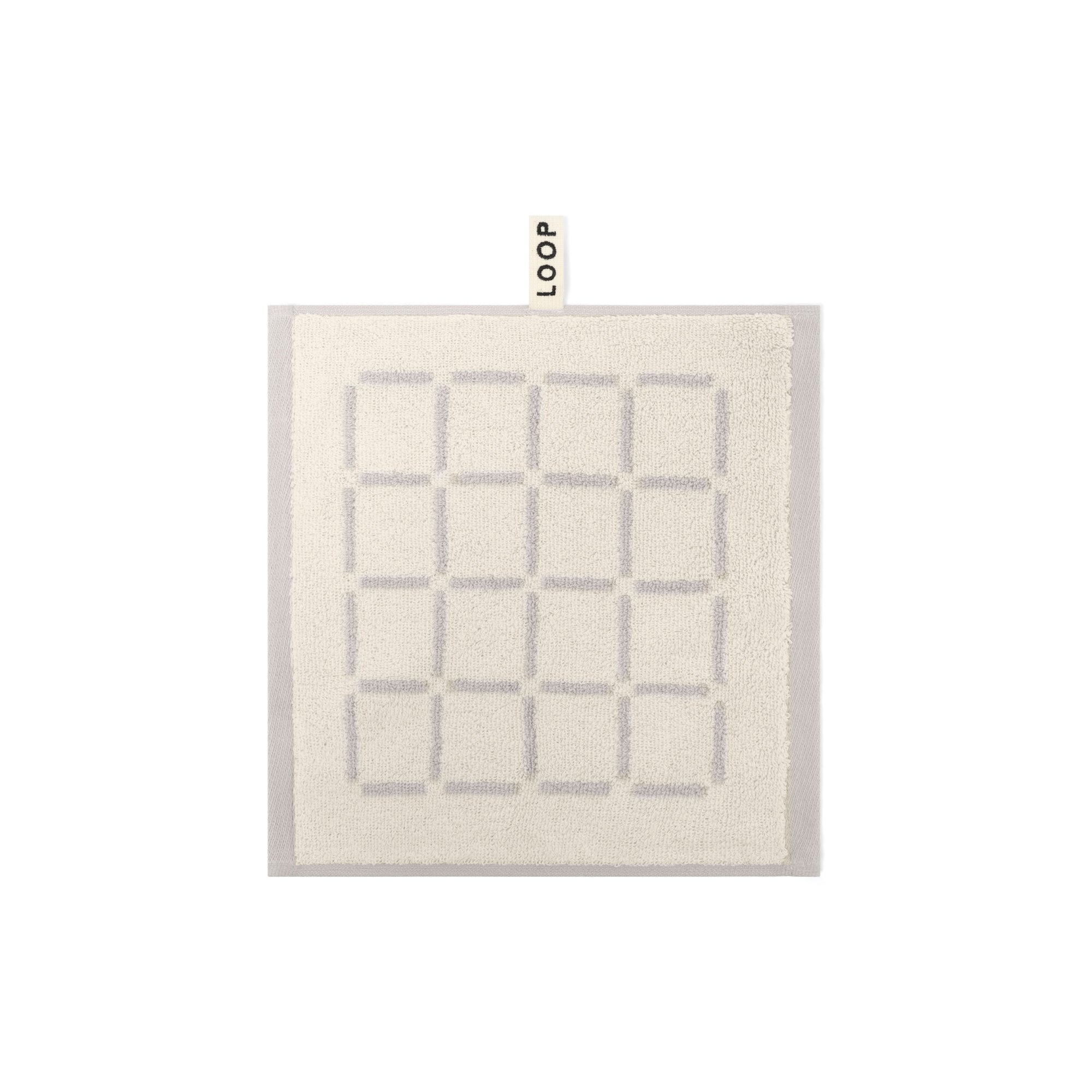 LOOP HOME face towel - butter/stone - grid