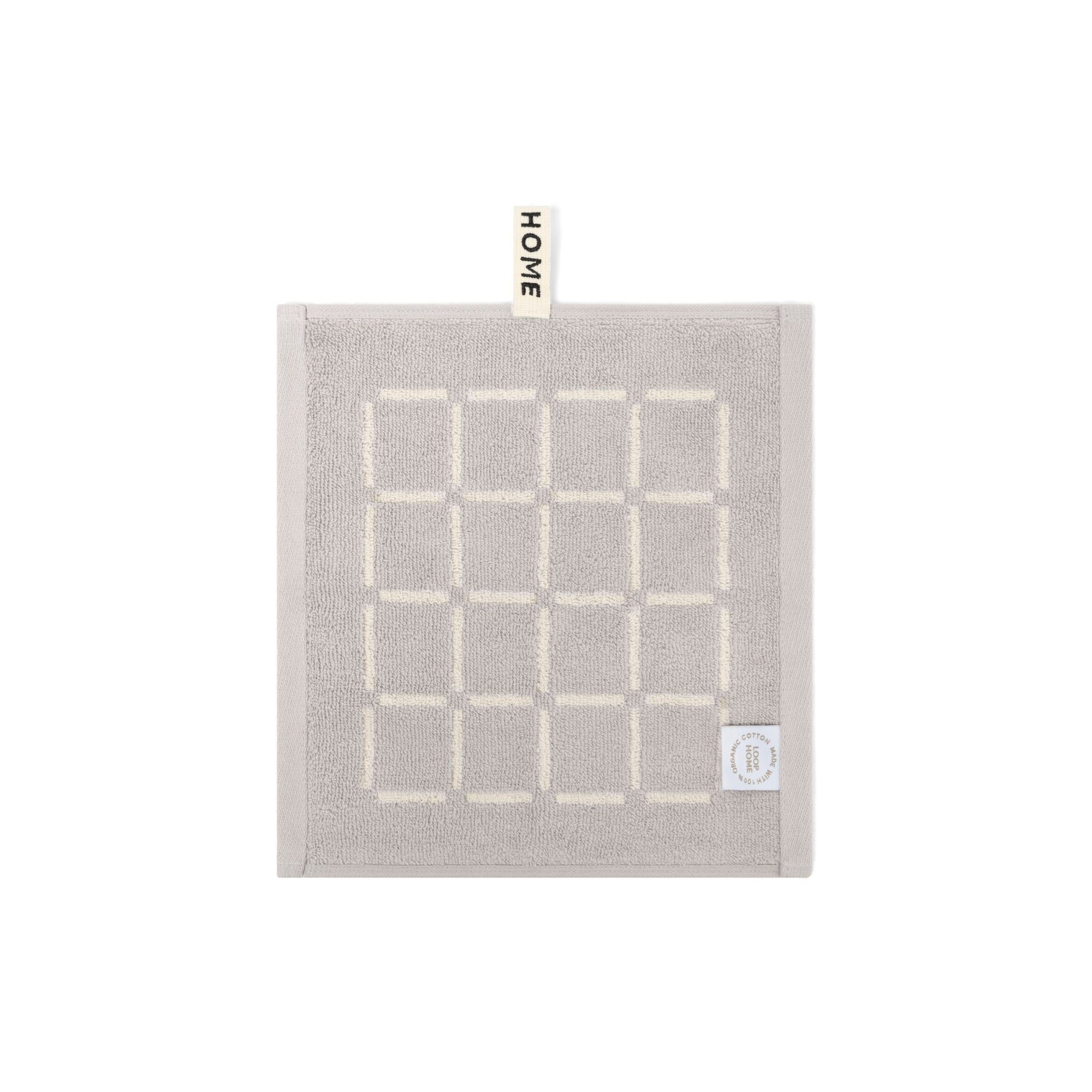 LOOP HOME face towel - butter/stone - grid — view 2