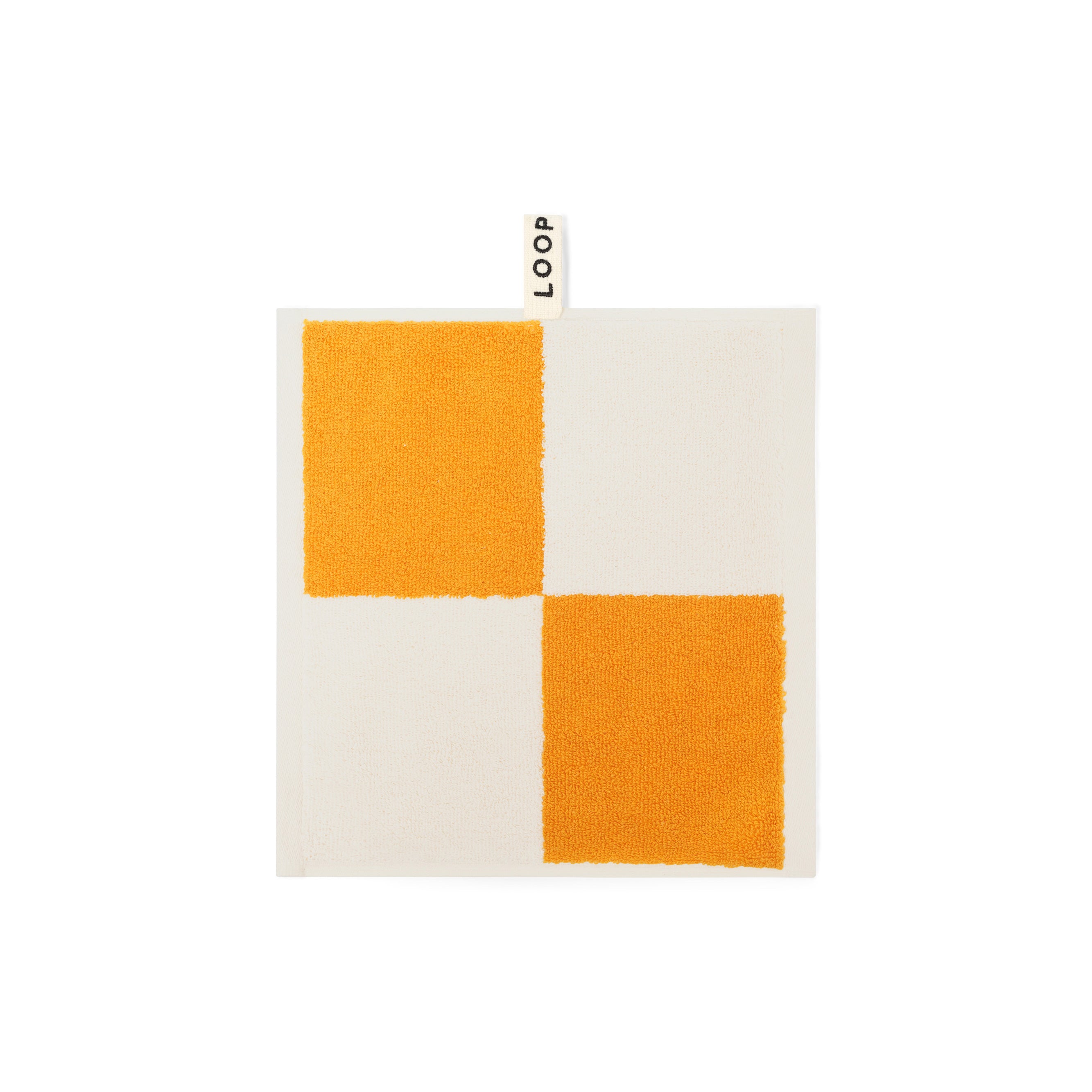 LOOP HOME face towel - saffron/ivory - block
