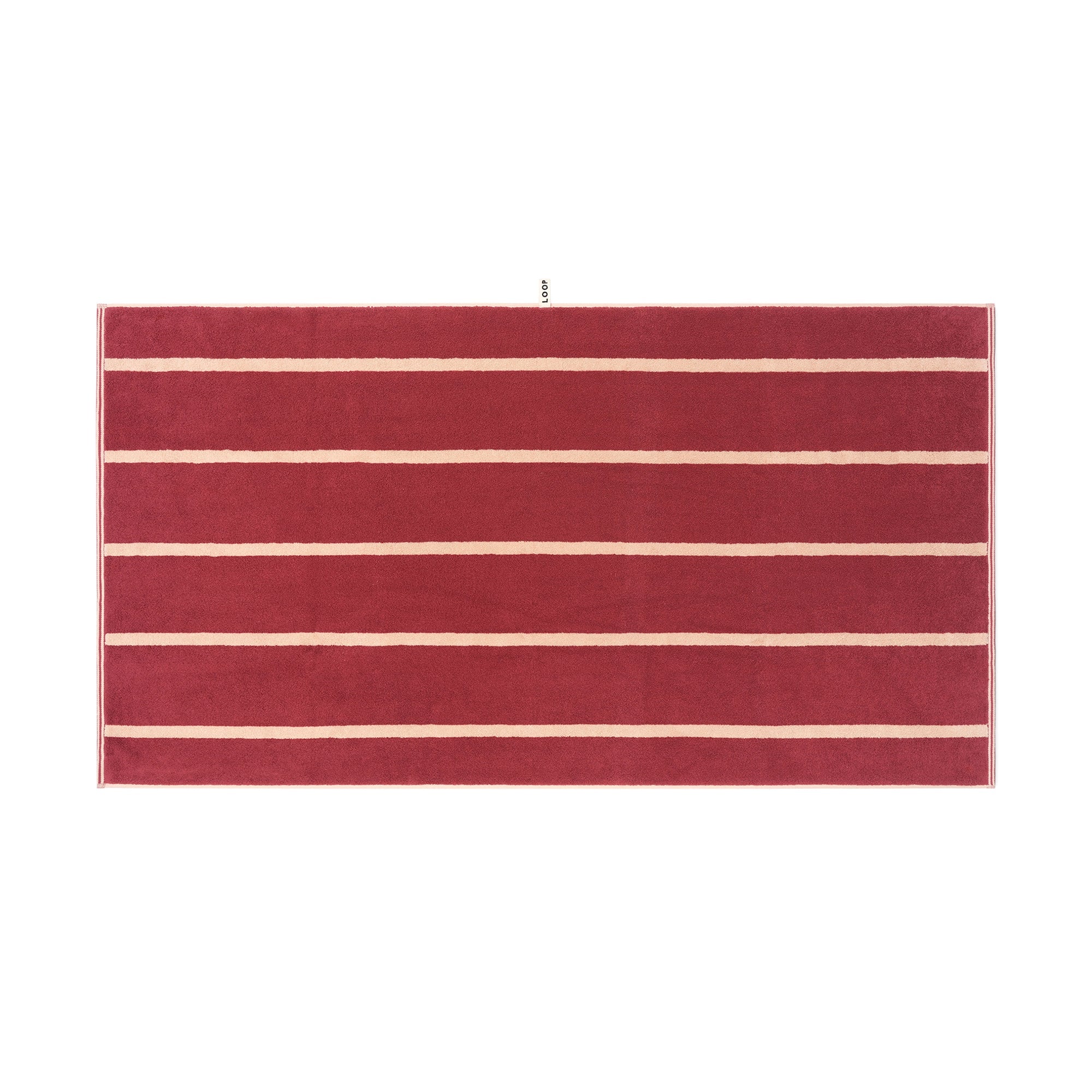 LOOP HOME bath sheet - ruby/almond blush - pinstripe — view 2