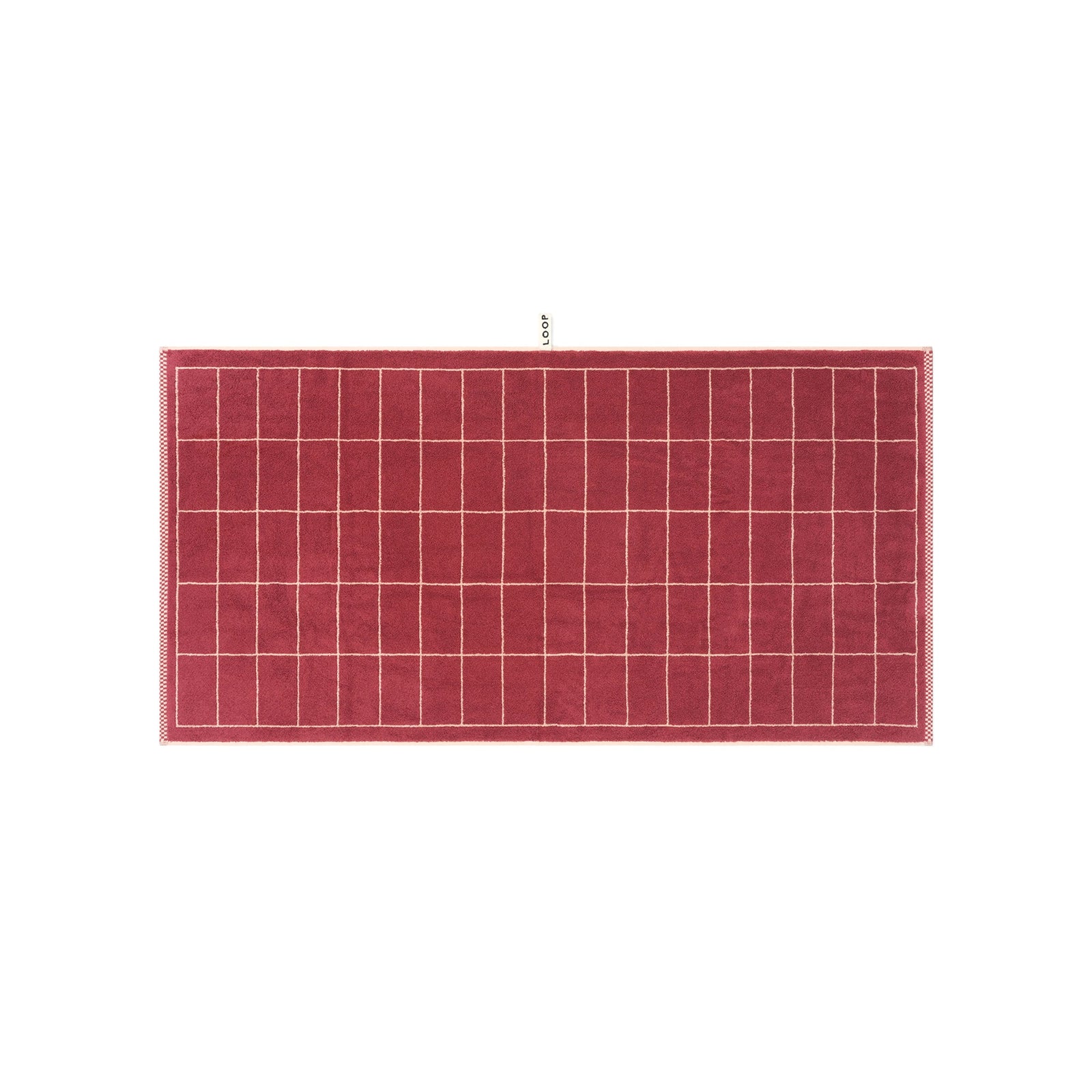 LOOP HOME bath towel - ruby/almond blush - tile — view 2