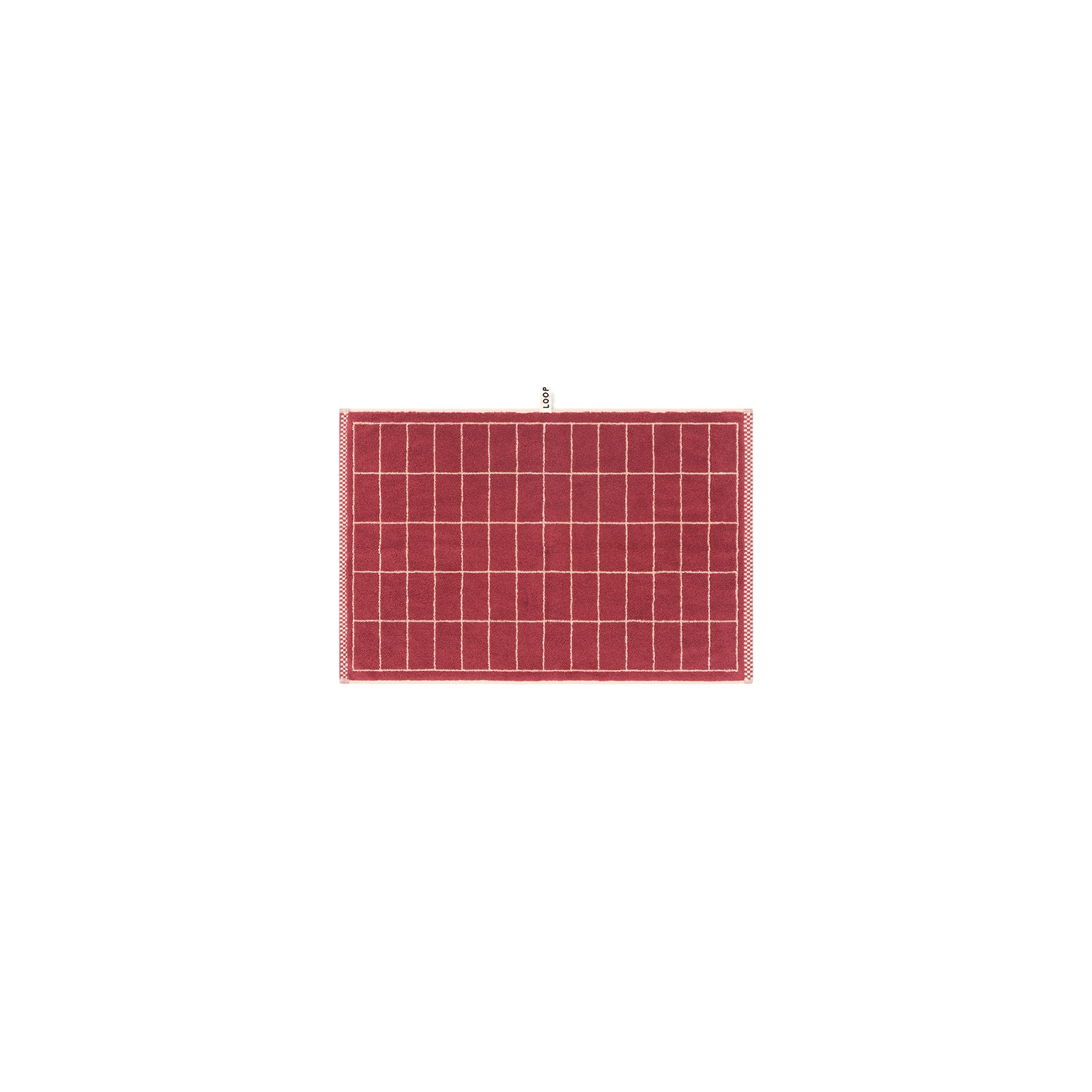 LOOP HOME hand towel - ruby/almond blush - tile — view 3