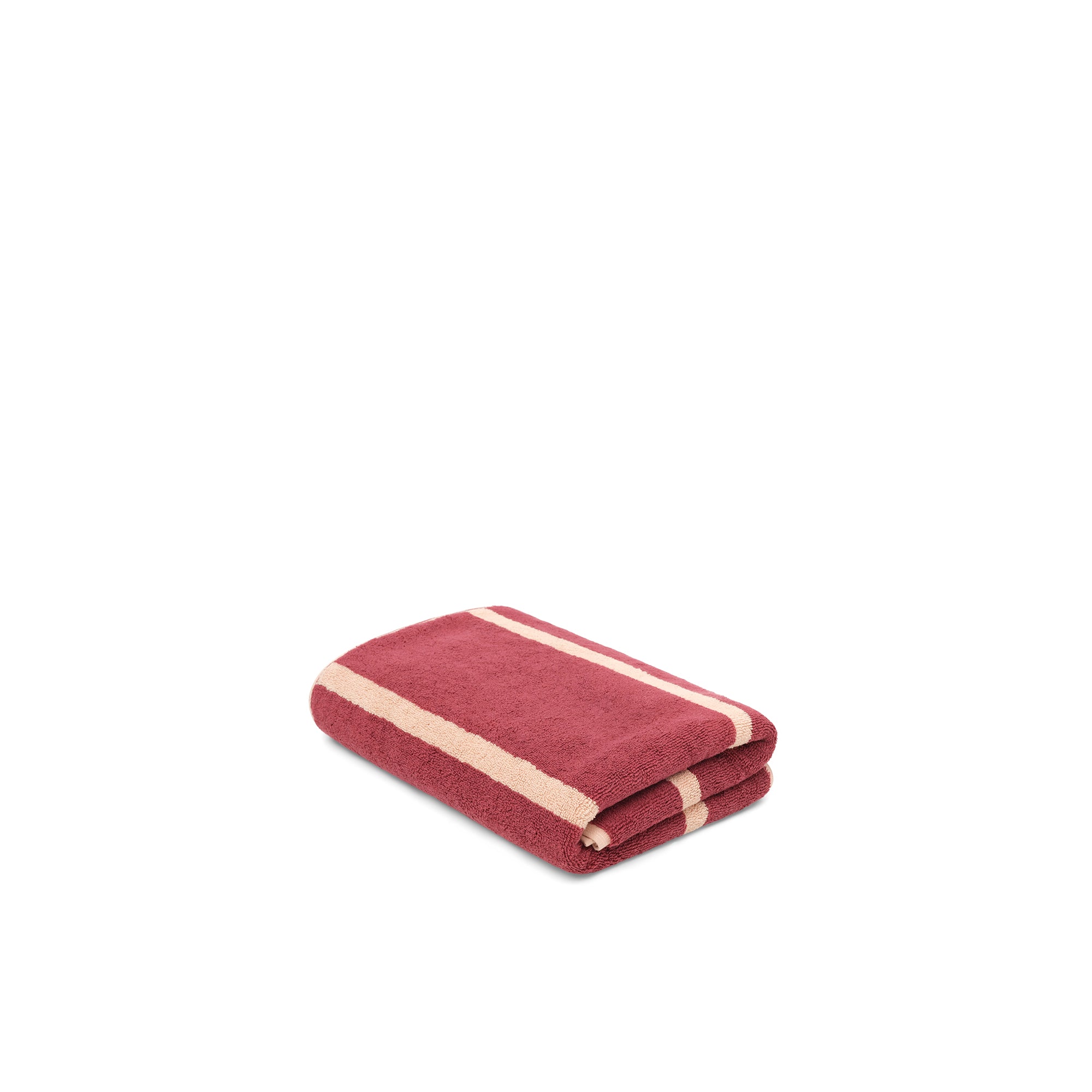 Bath Towel - Ruby/Almond Blush - Pinstripe