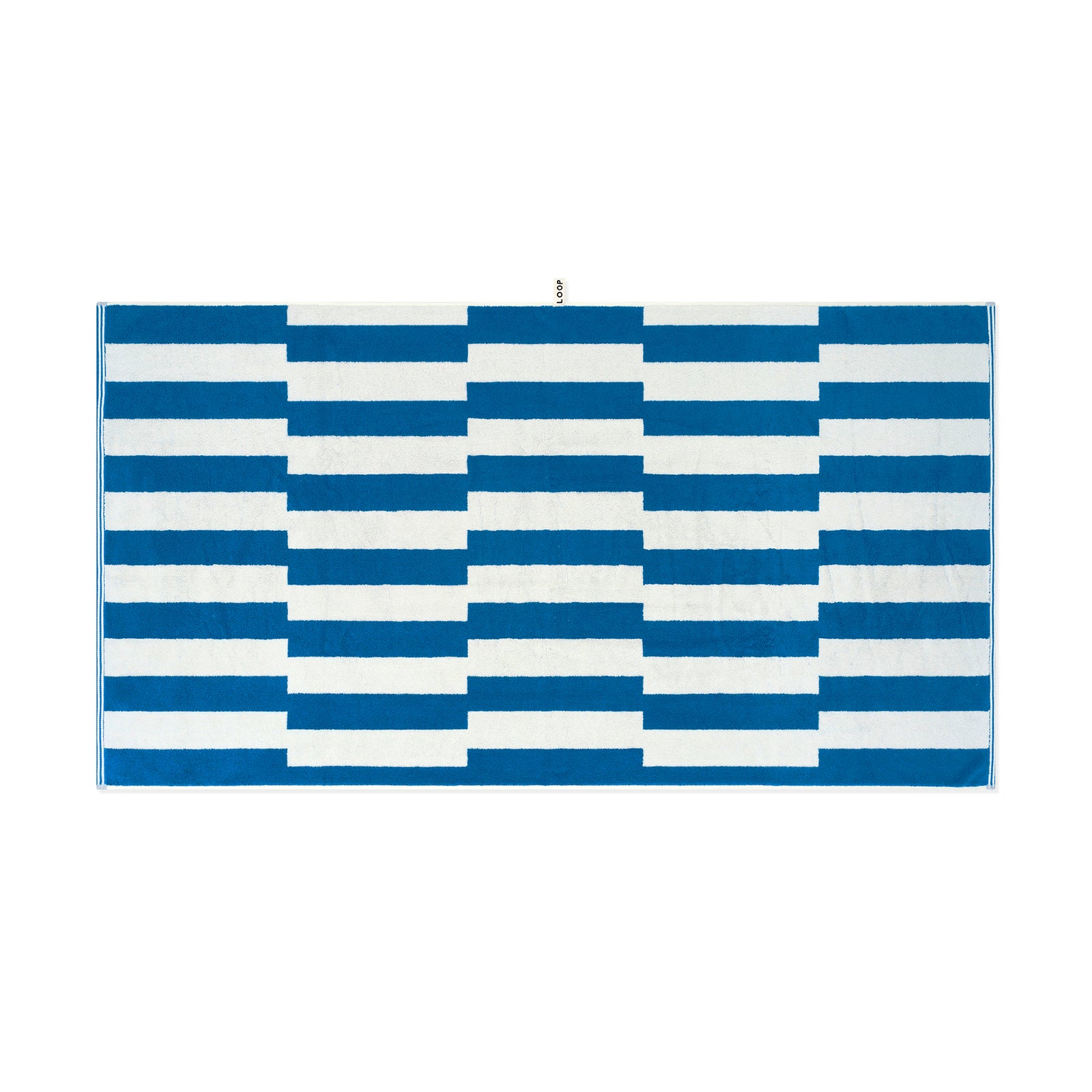 LOOP HOME bath sheet - cobalt/ivory - shift — view 2