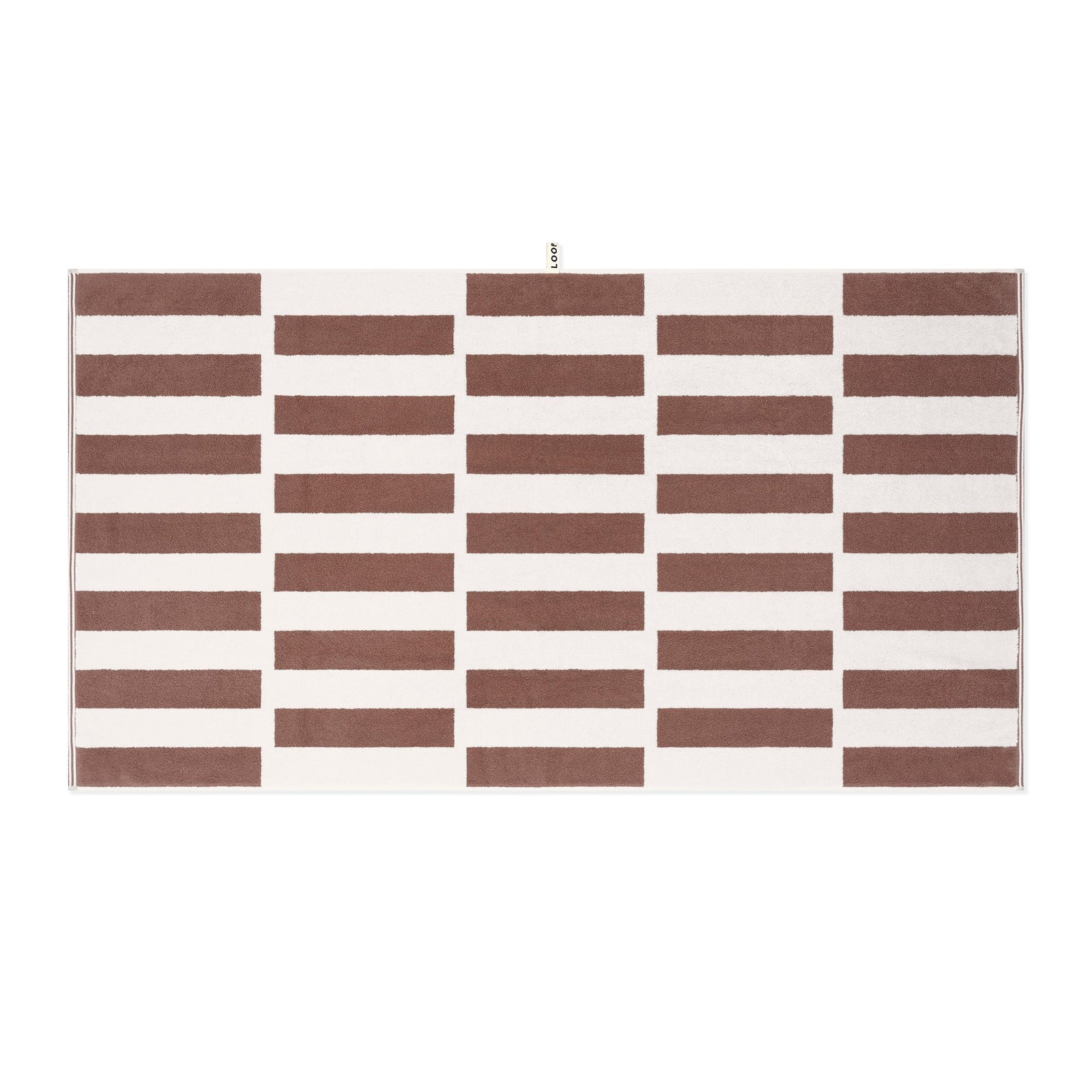 LOOP HOME bath sheet - coffee/ivory - stack — view 2