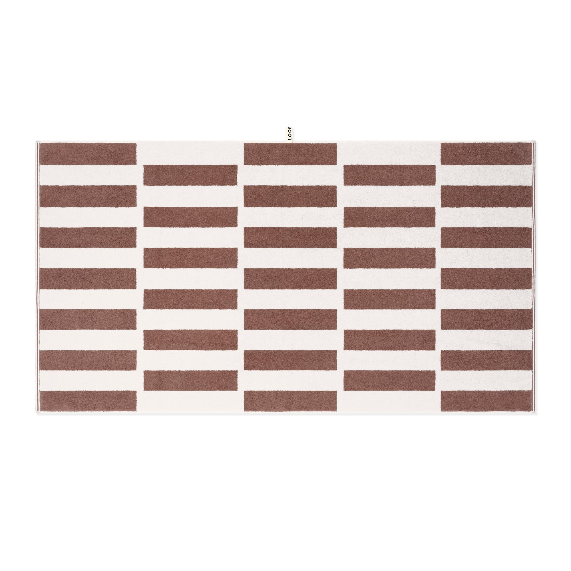 LOOP HOME bath sheet - coffee/ivory - stack — view 2