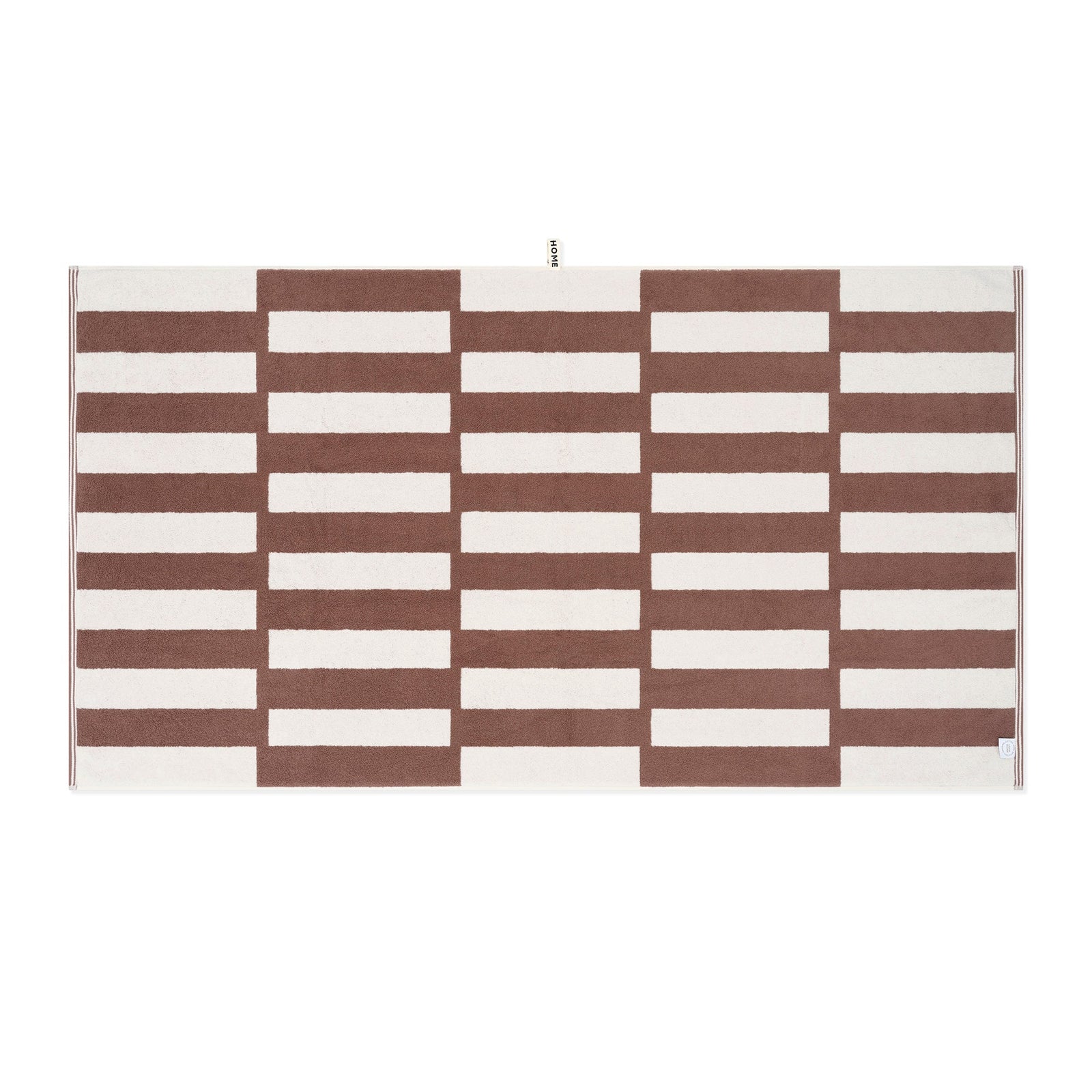 LOOP HOME bath sheet - coffee/ivory - stack — view 3