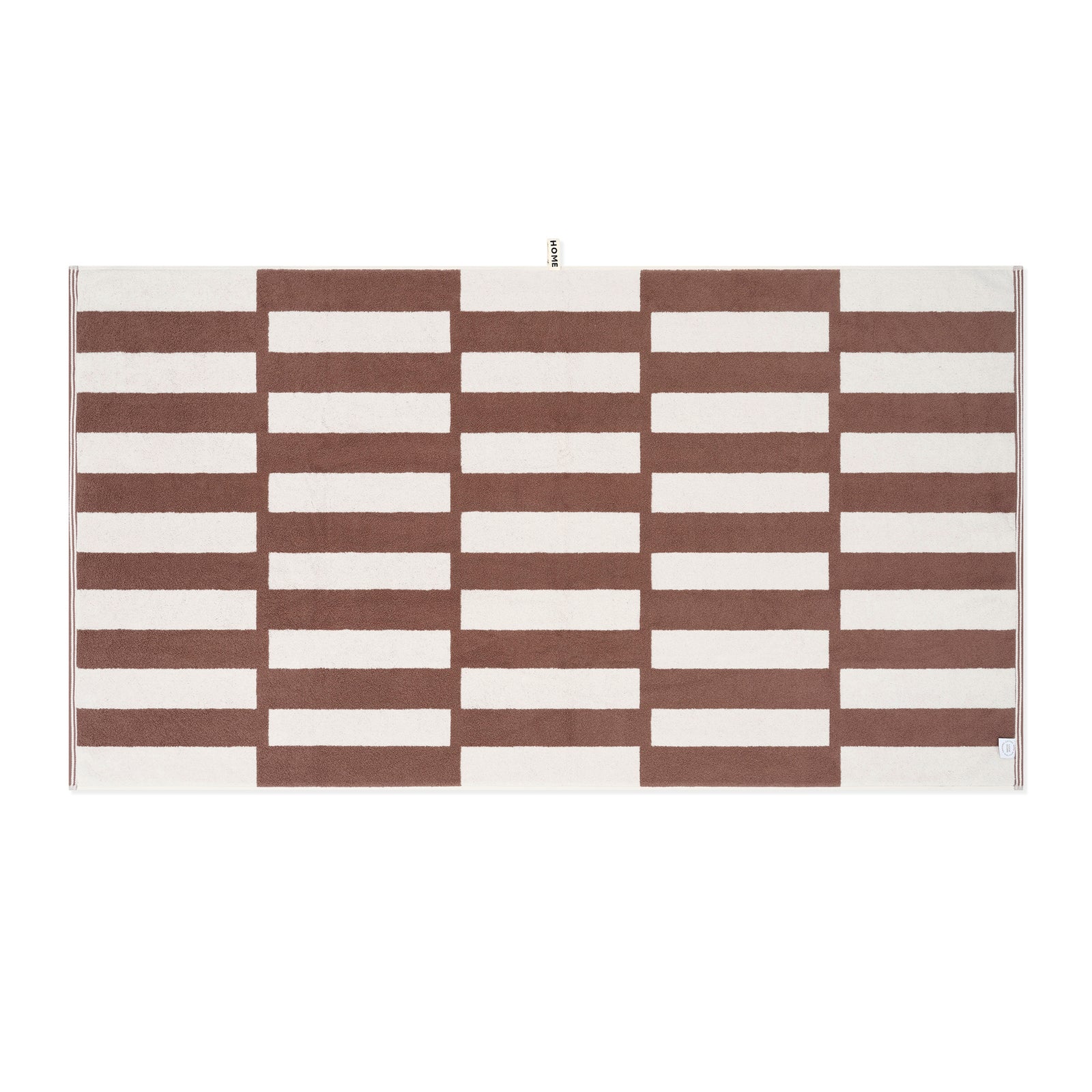 LOOP HOME bath sheet - coffee/ivory - stack — view 3