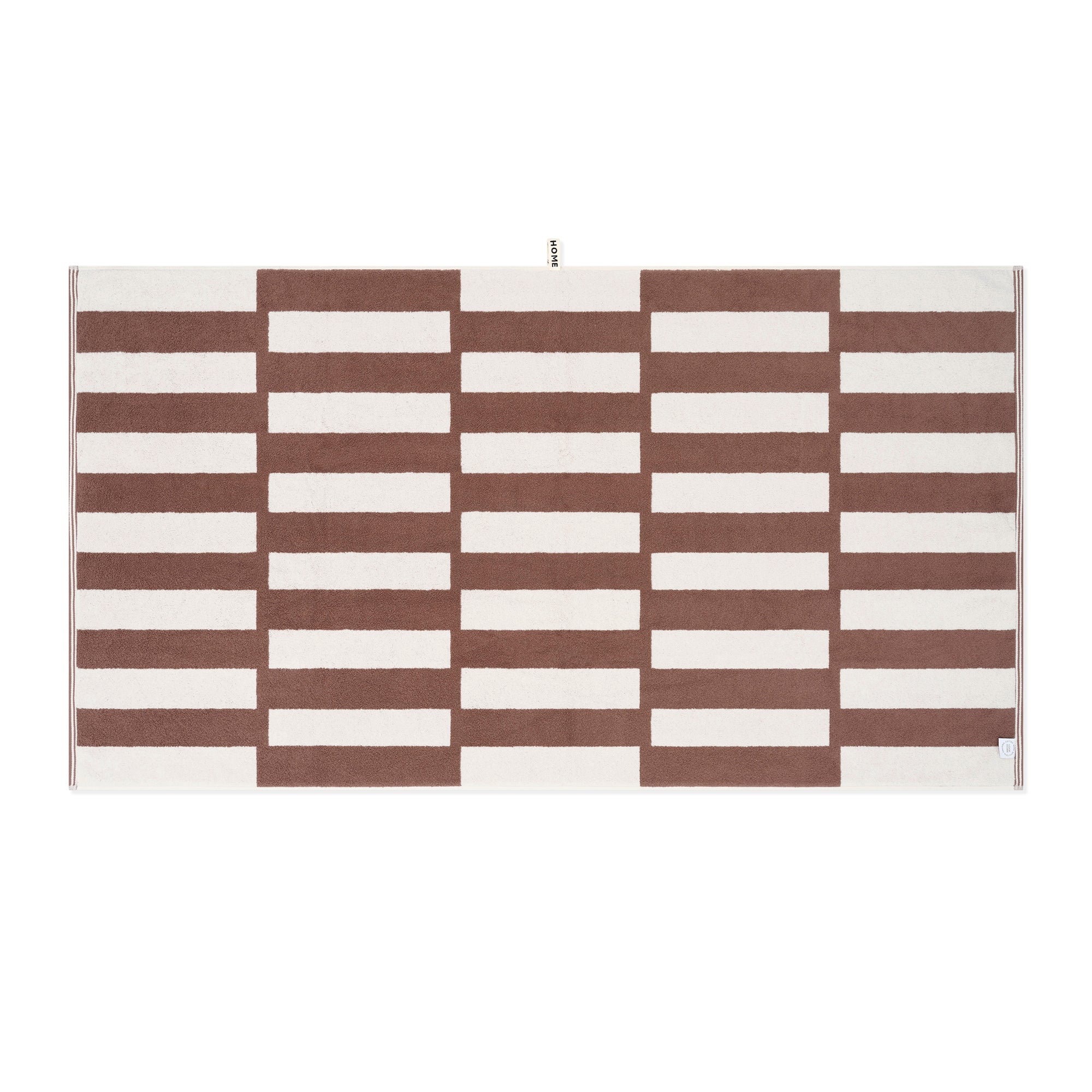 LOOP HOME bath sheet - coffee/ivory - stack — view 3