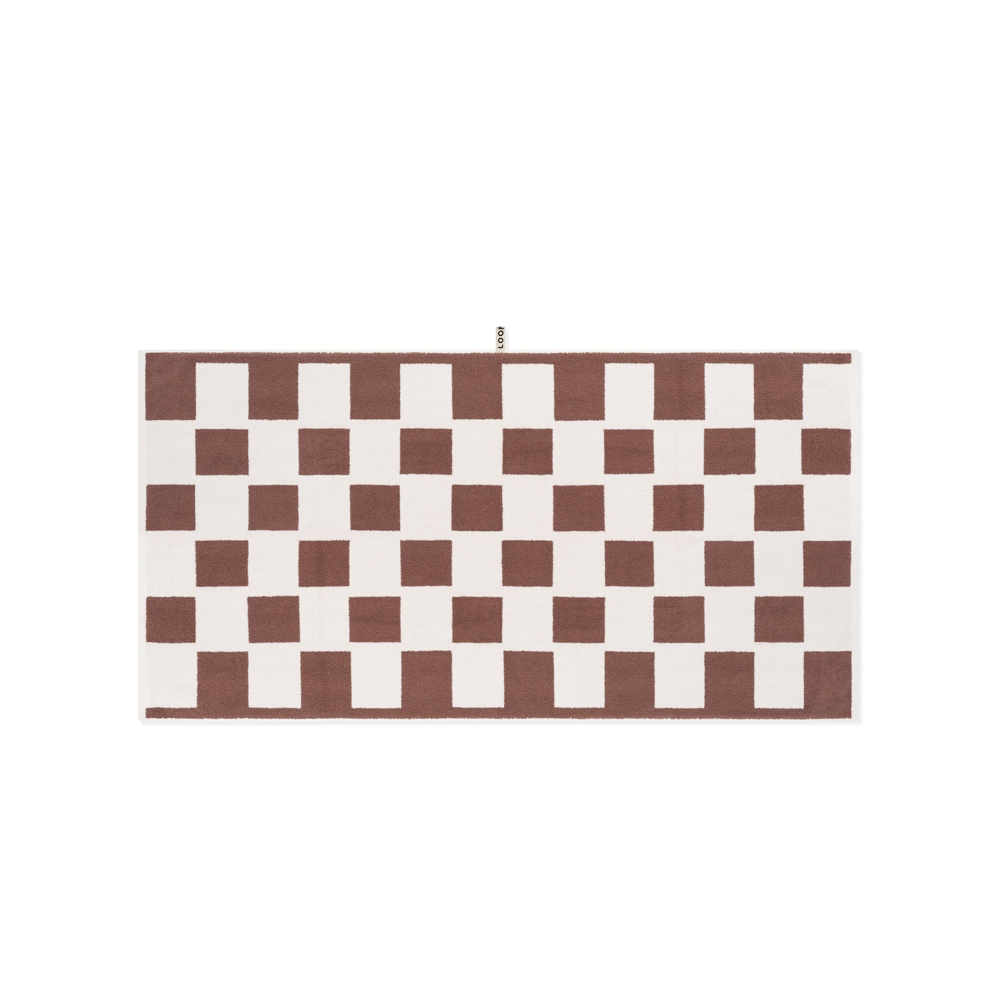 LOOP HOME bath towel - coffee/ivory - brick — view 2