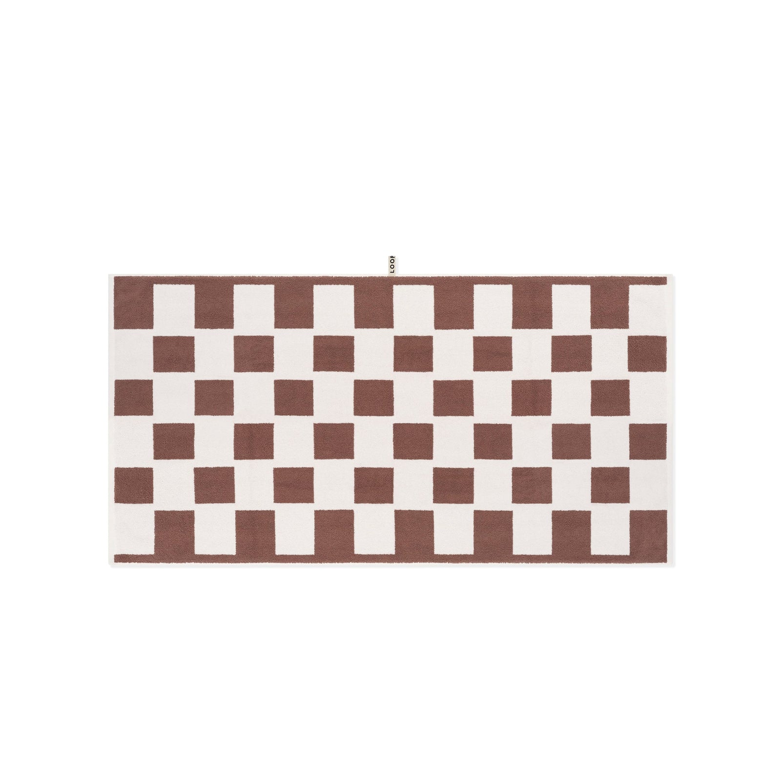 LOOP HOME bath towel - coffee/ivory - brick — view 2