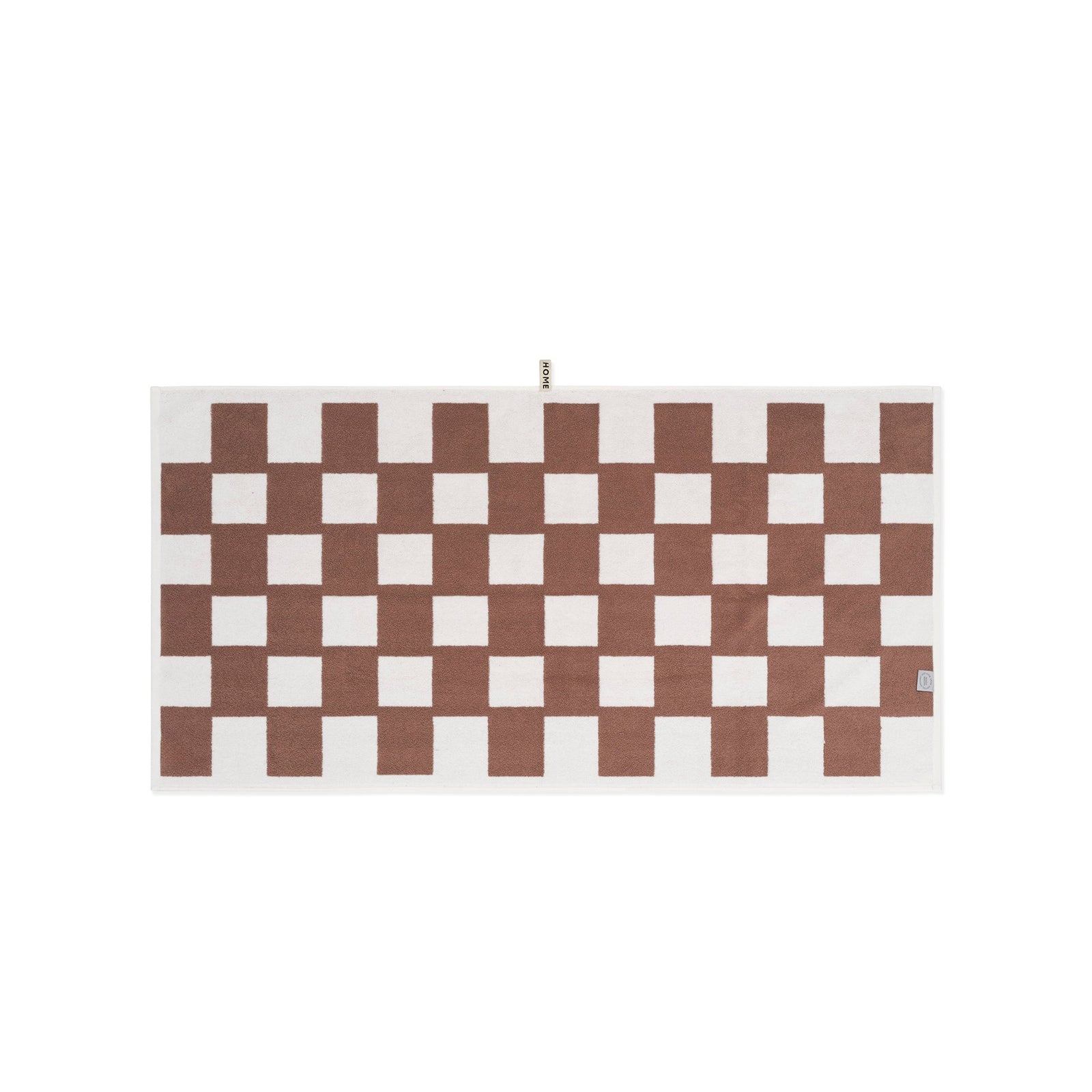 LOOP HOME bath towel - coffee/ivory - brick — view 3