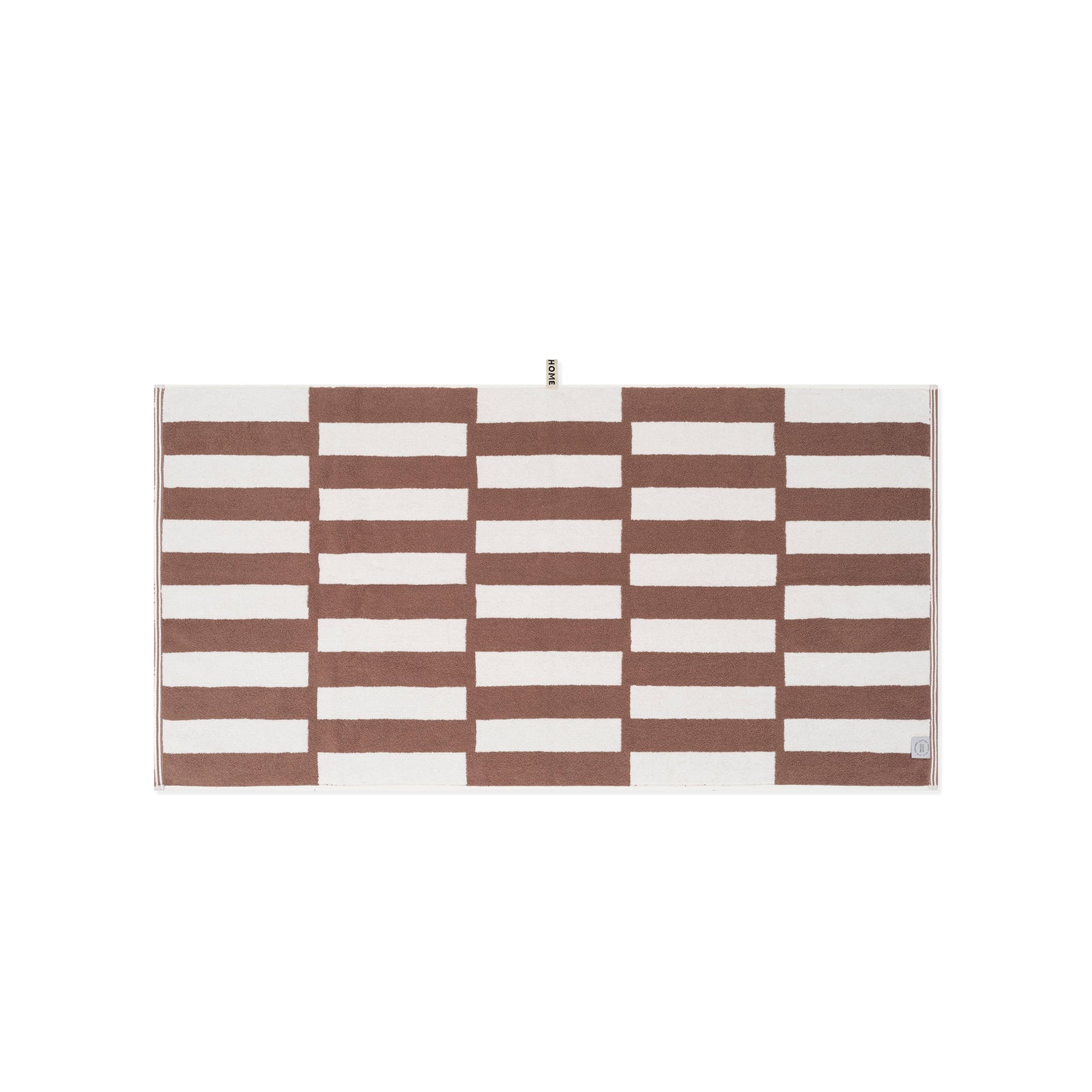 LOOP HOME bath towel - coffee/ivory - stack — view 2