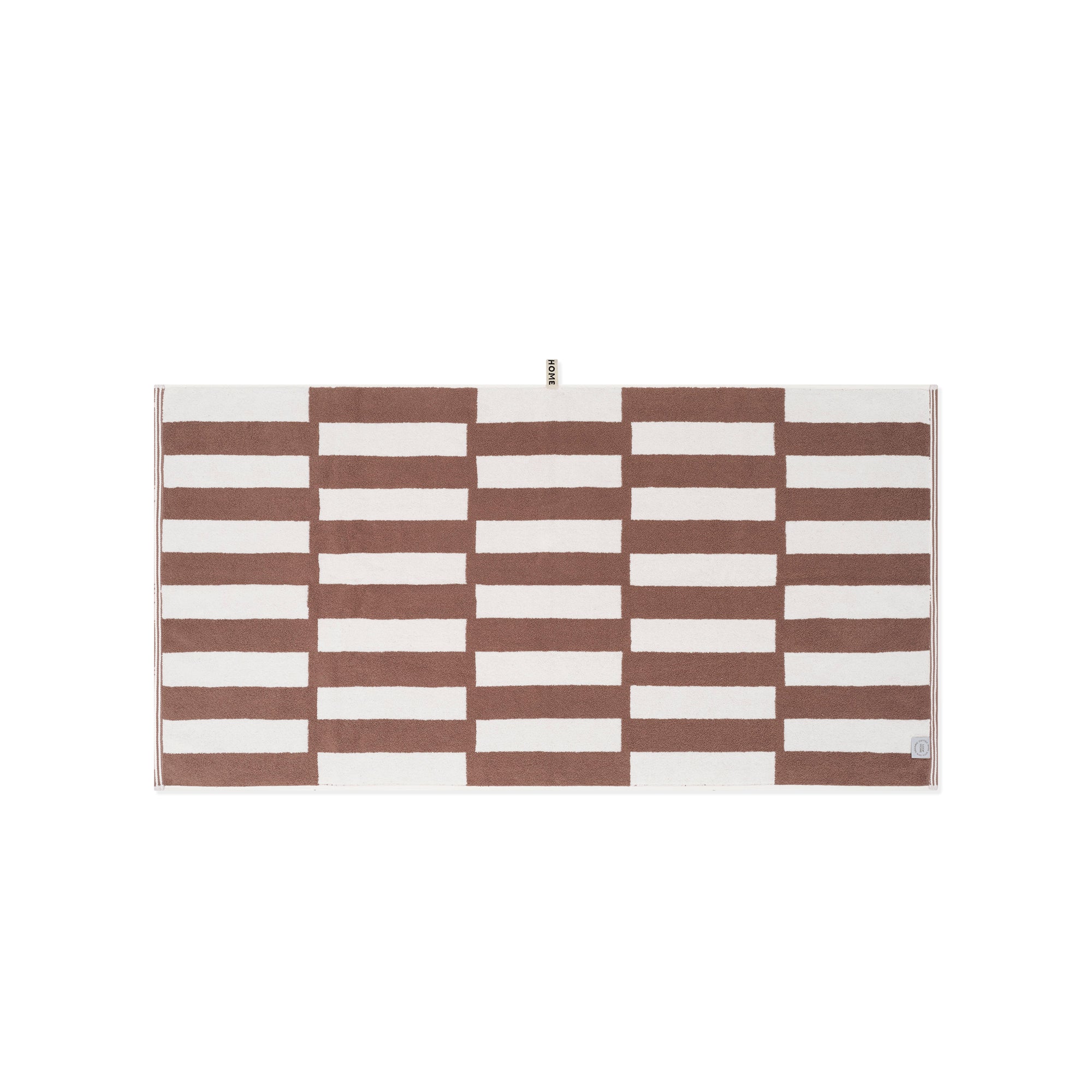 LOOP HOME bath towel - coffee/ivory - stack — view 2